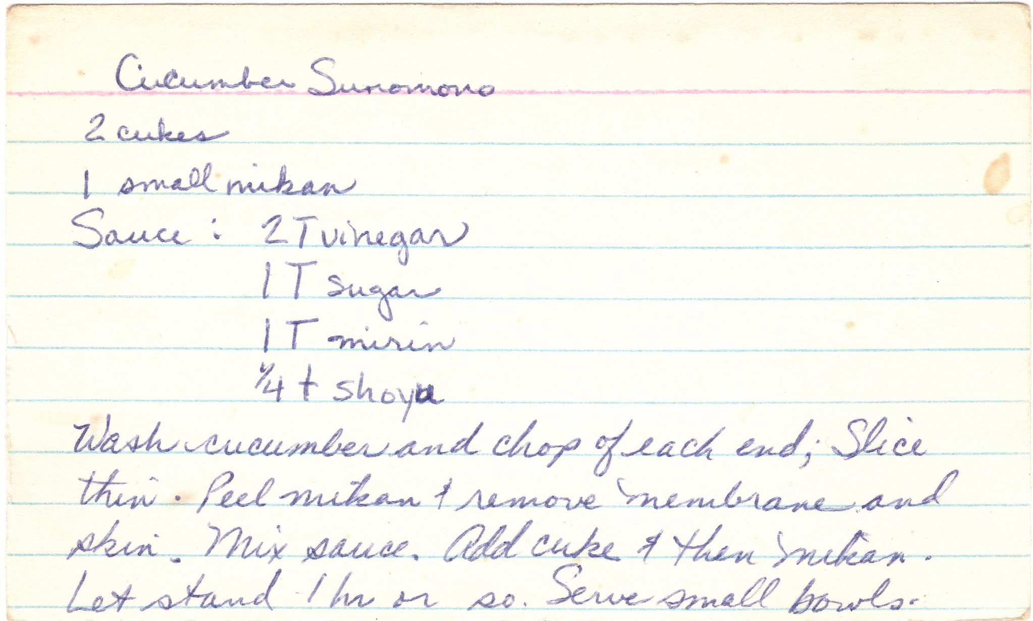 Cucumber Sunomono recipe card, image 1 of 1