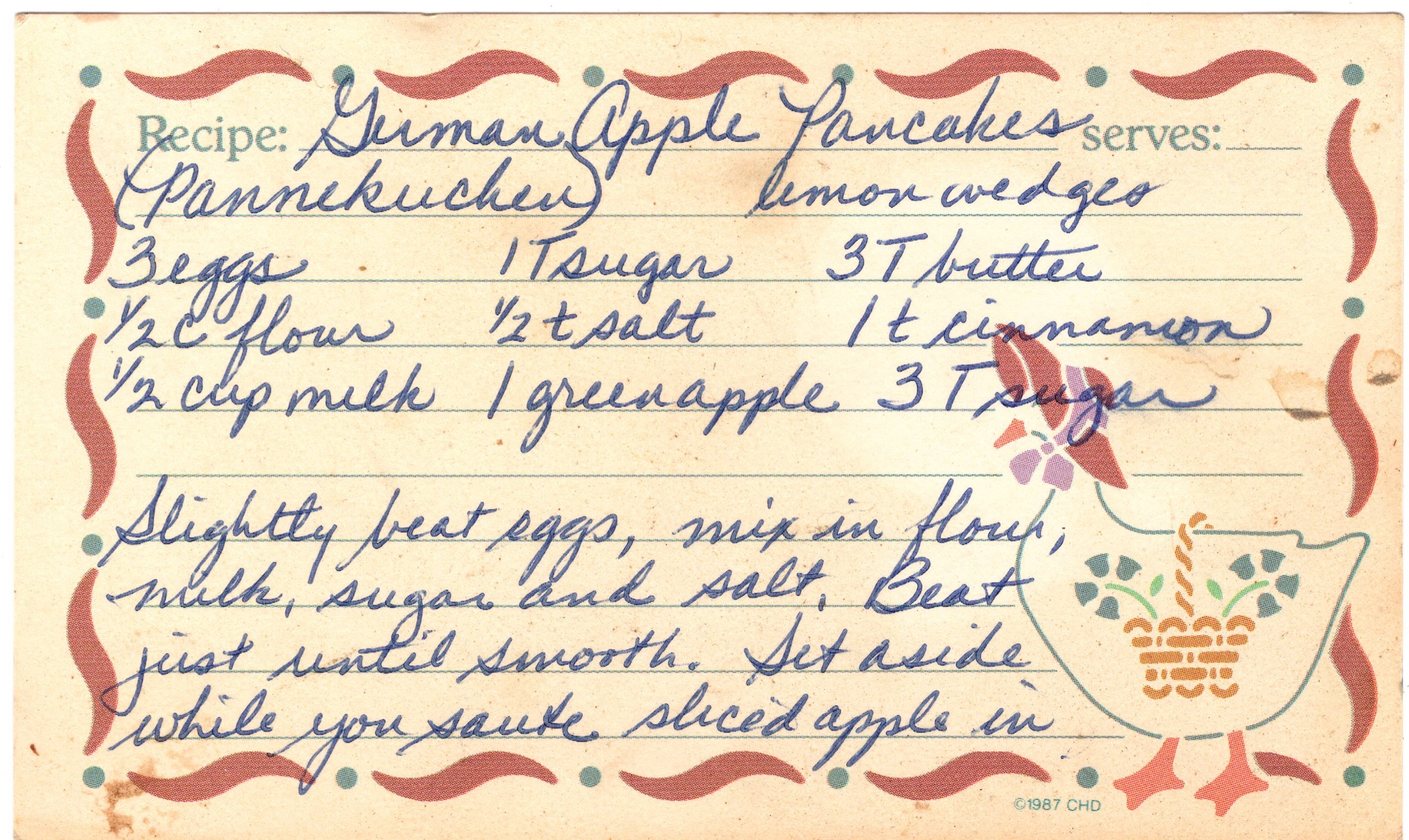 German Apple Pancakes recipe card, image 1 of 2