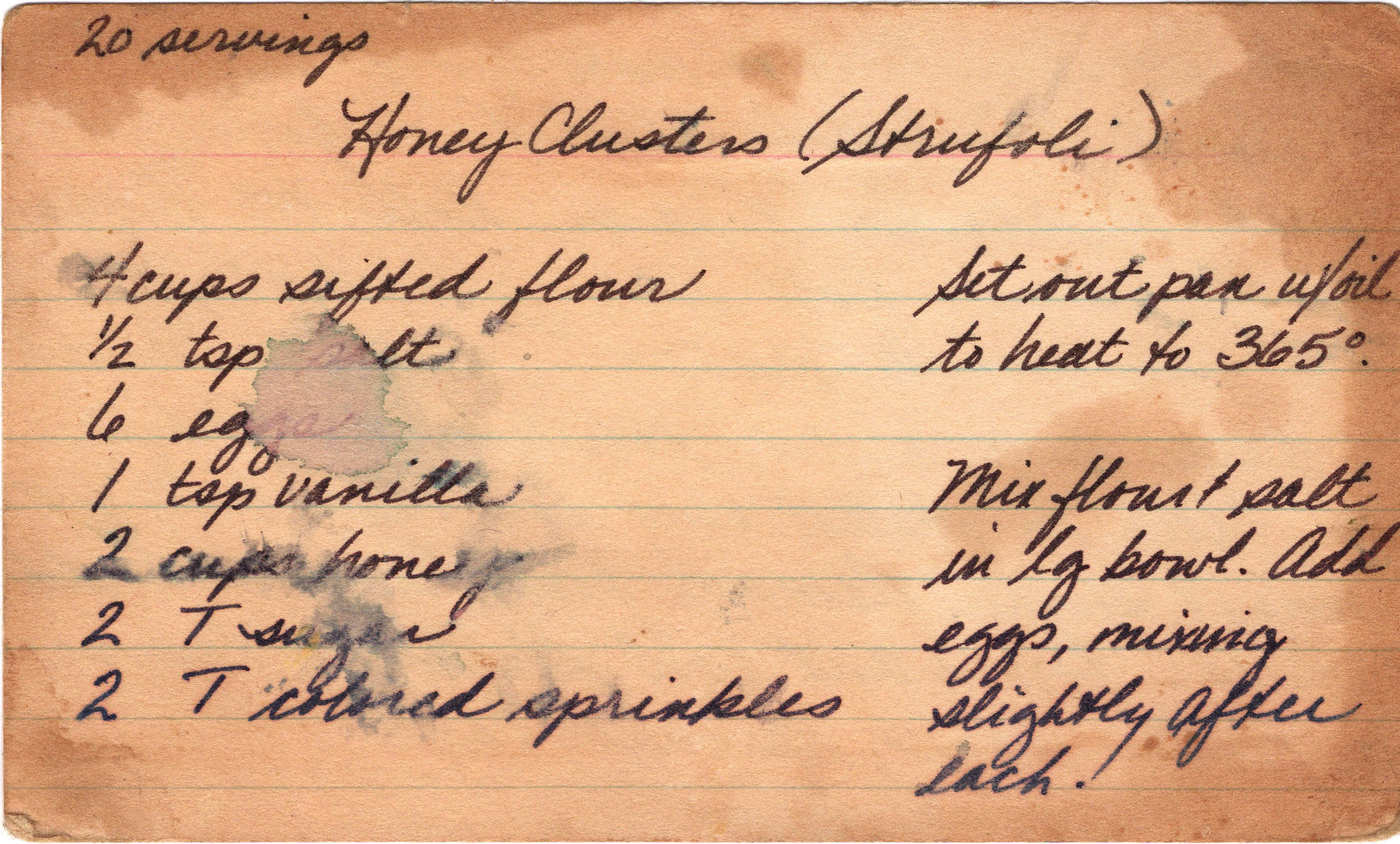 Honey Clusters (Struffoli) recipe card, image 1 of 2