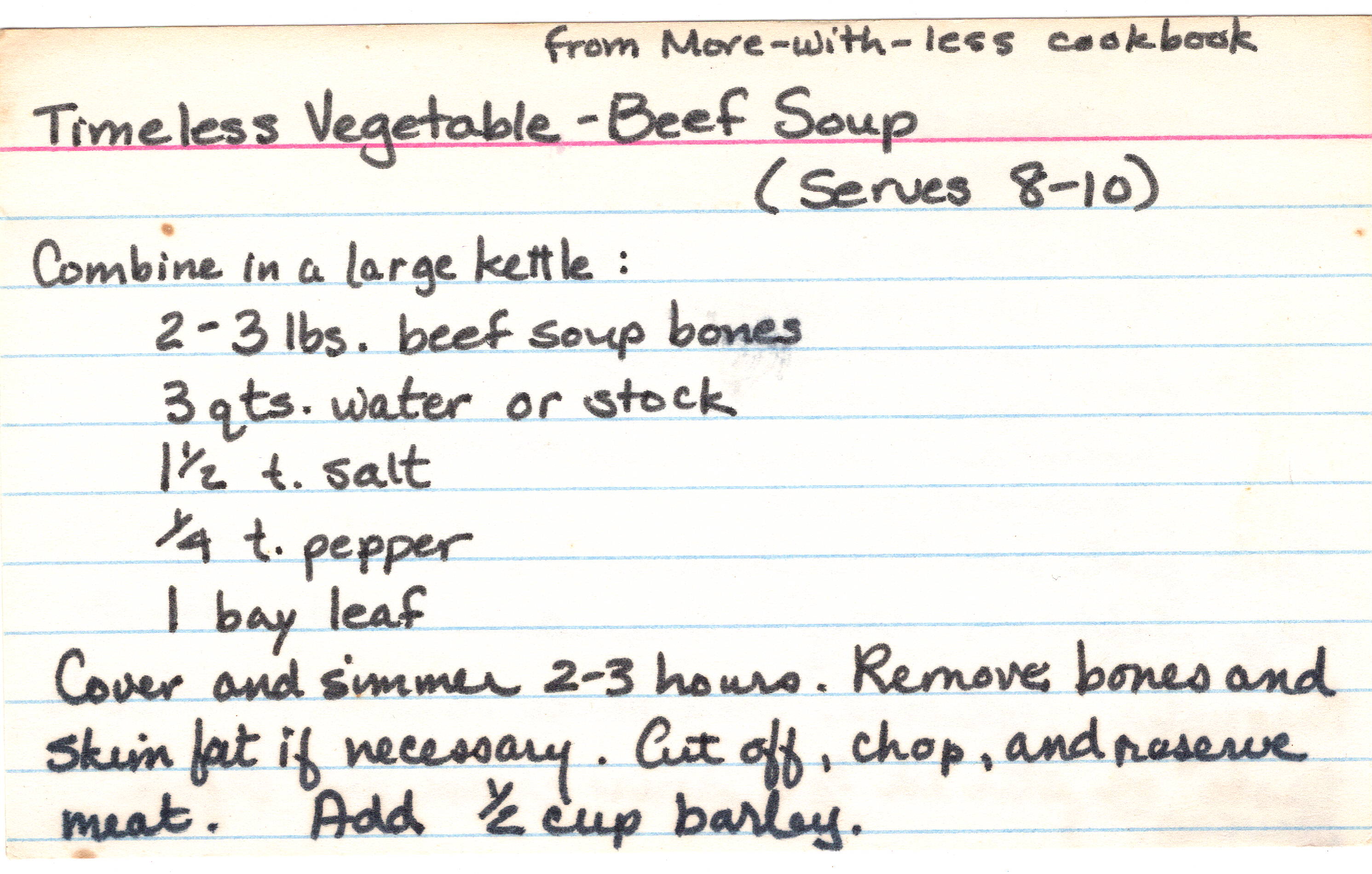 Timeless Vegetable-Beef Soup recipe card, image 1 of 2
