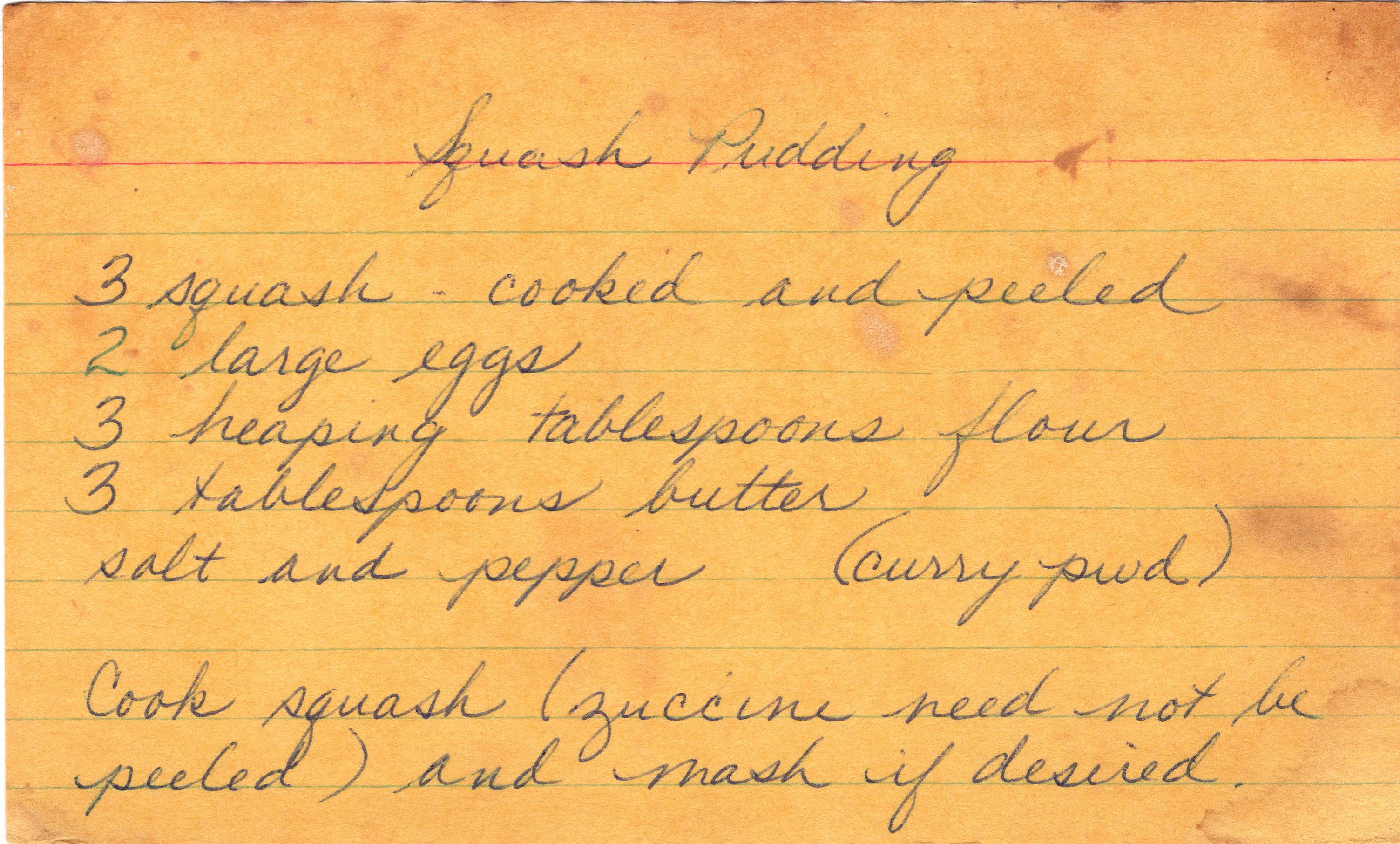 Squash Pudding recipe card, image 1 of 2