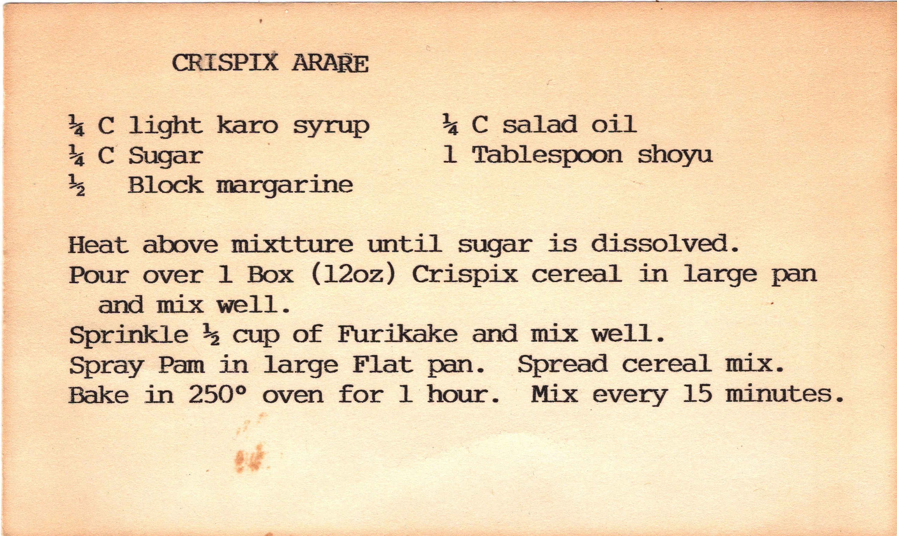 Crispix Arare recipe card, image 1 of 1