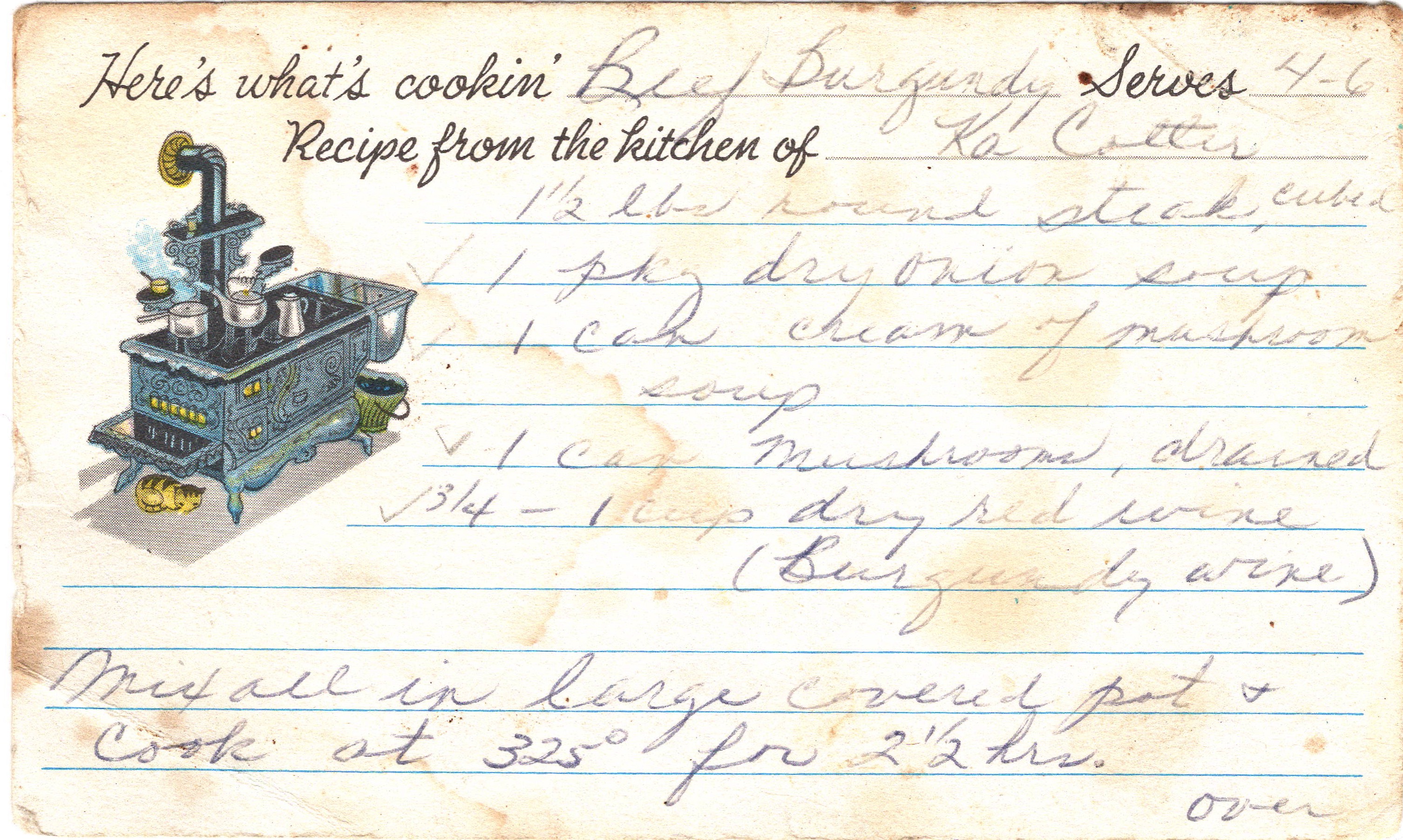 Beef Burgundy recipe card, image 1 of 2