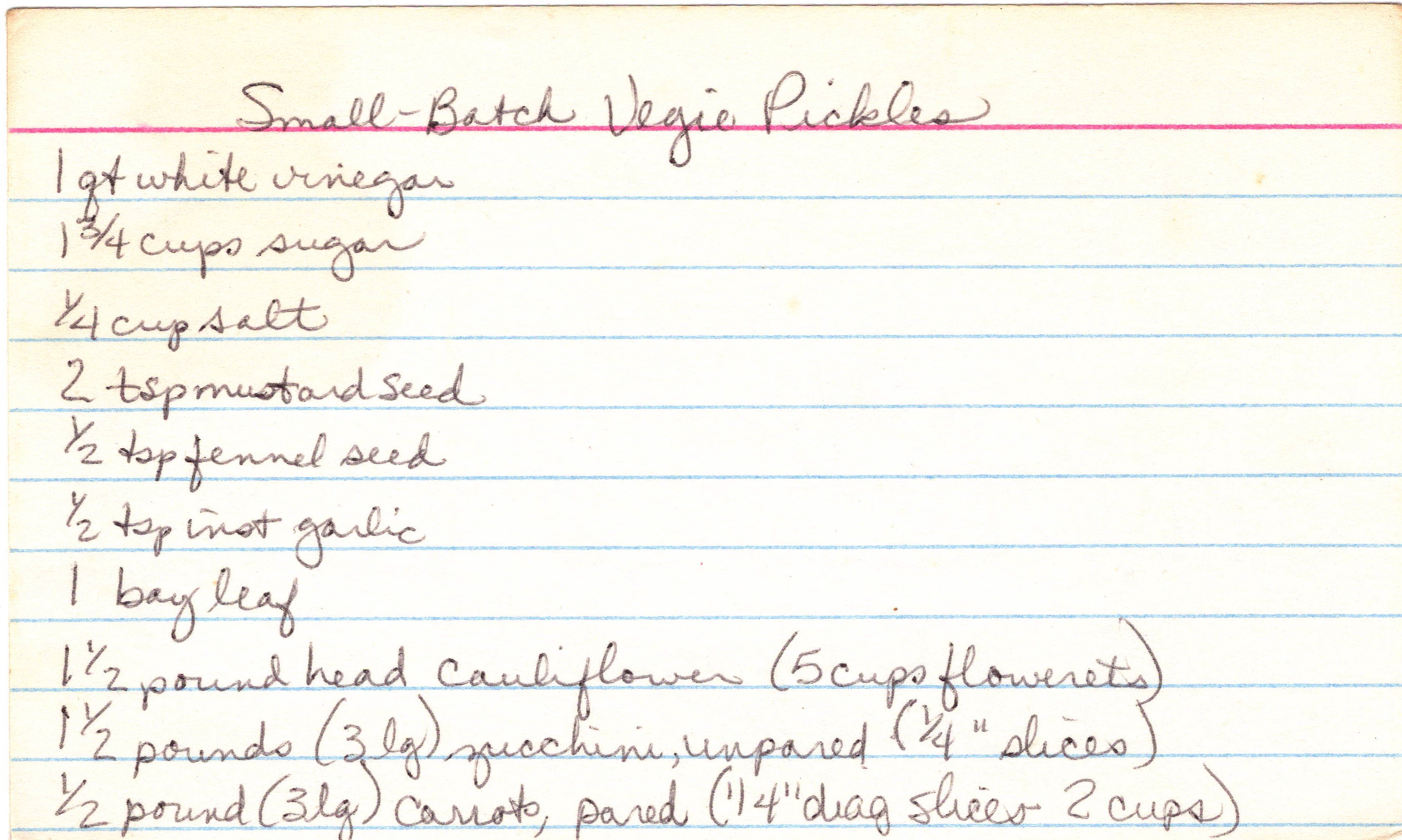 Small-Batch Veggie Pickles recipe card, image 1 of 2