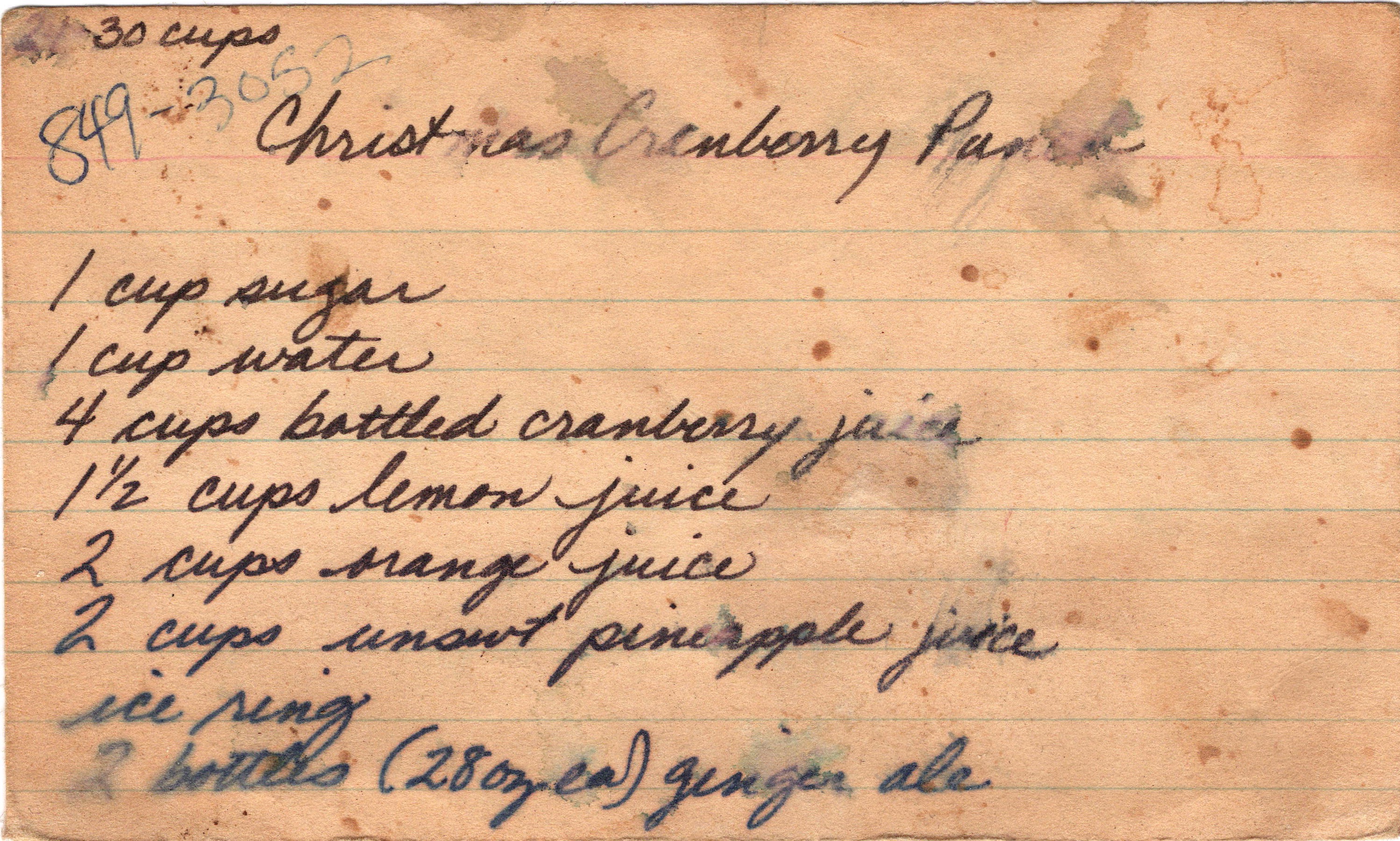 Christmas Cranberry Punch recipe card, image 1 of 2