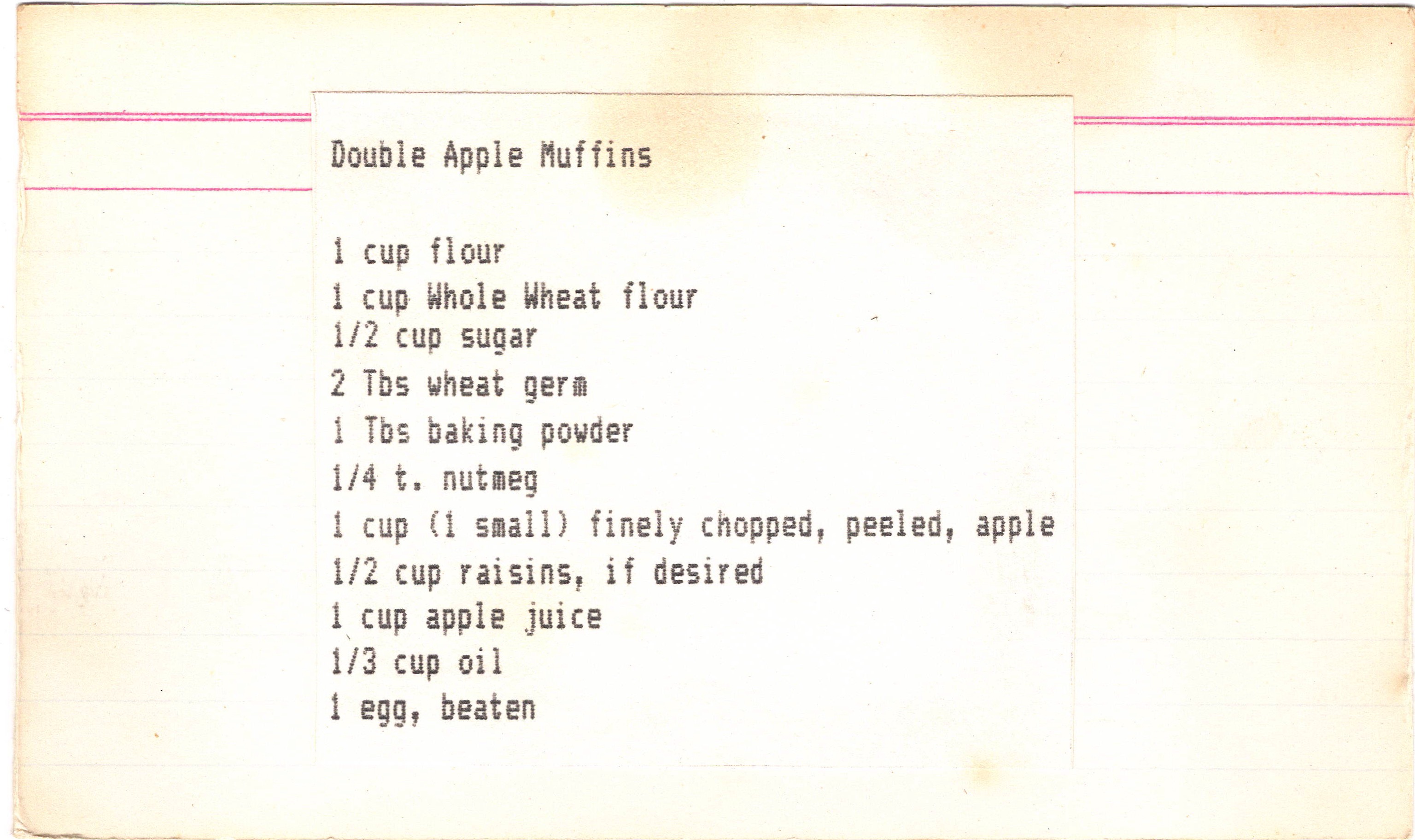 Double Apple Muffins recipe card, image 1 of 2