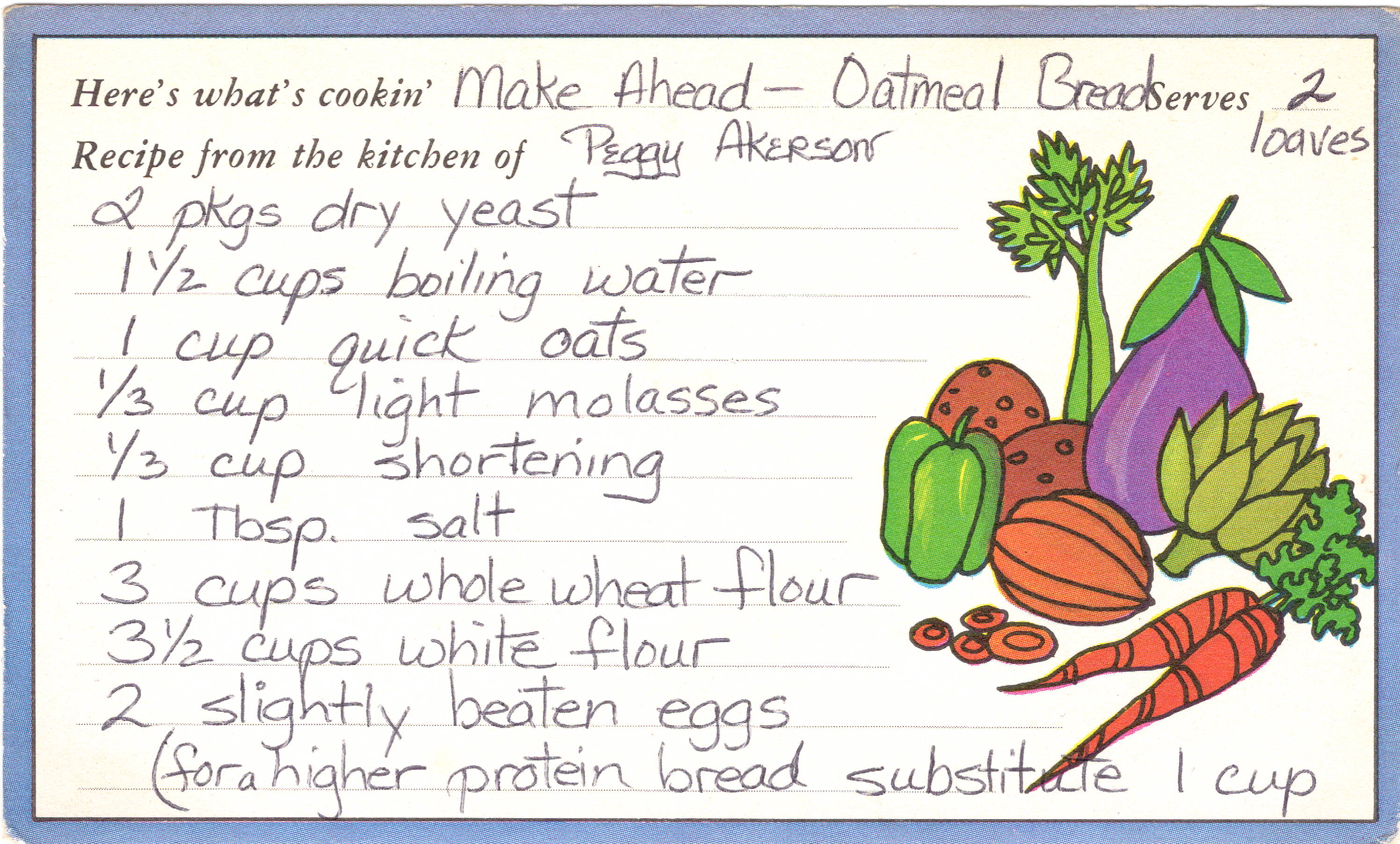 Make-Ahead Oatmeal Bread recipe card, image 1 of 2