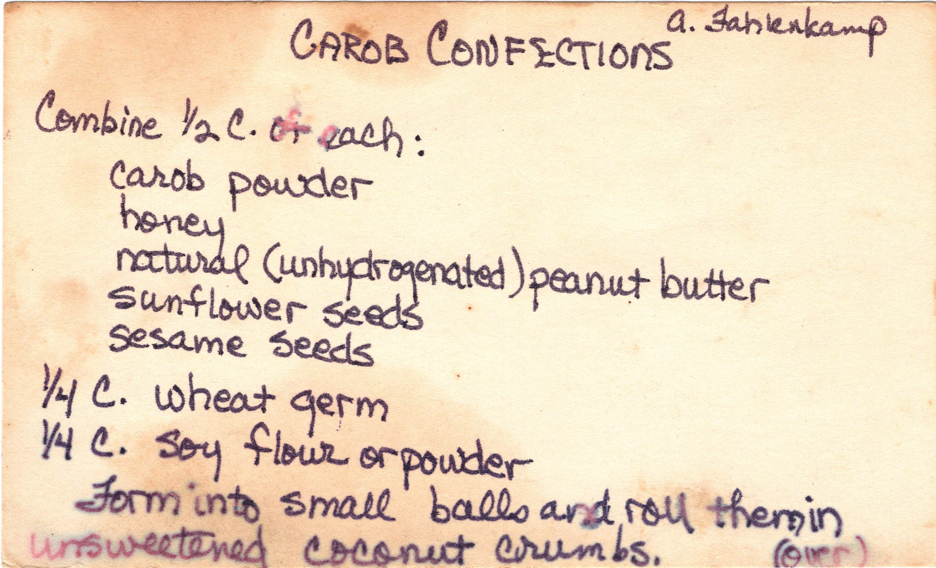 Carob Confections recipe card, image 1 of 2