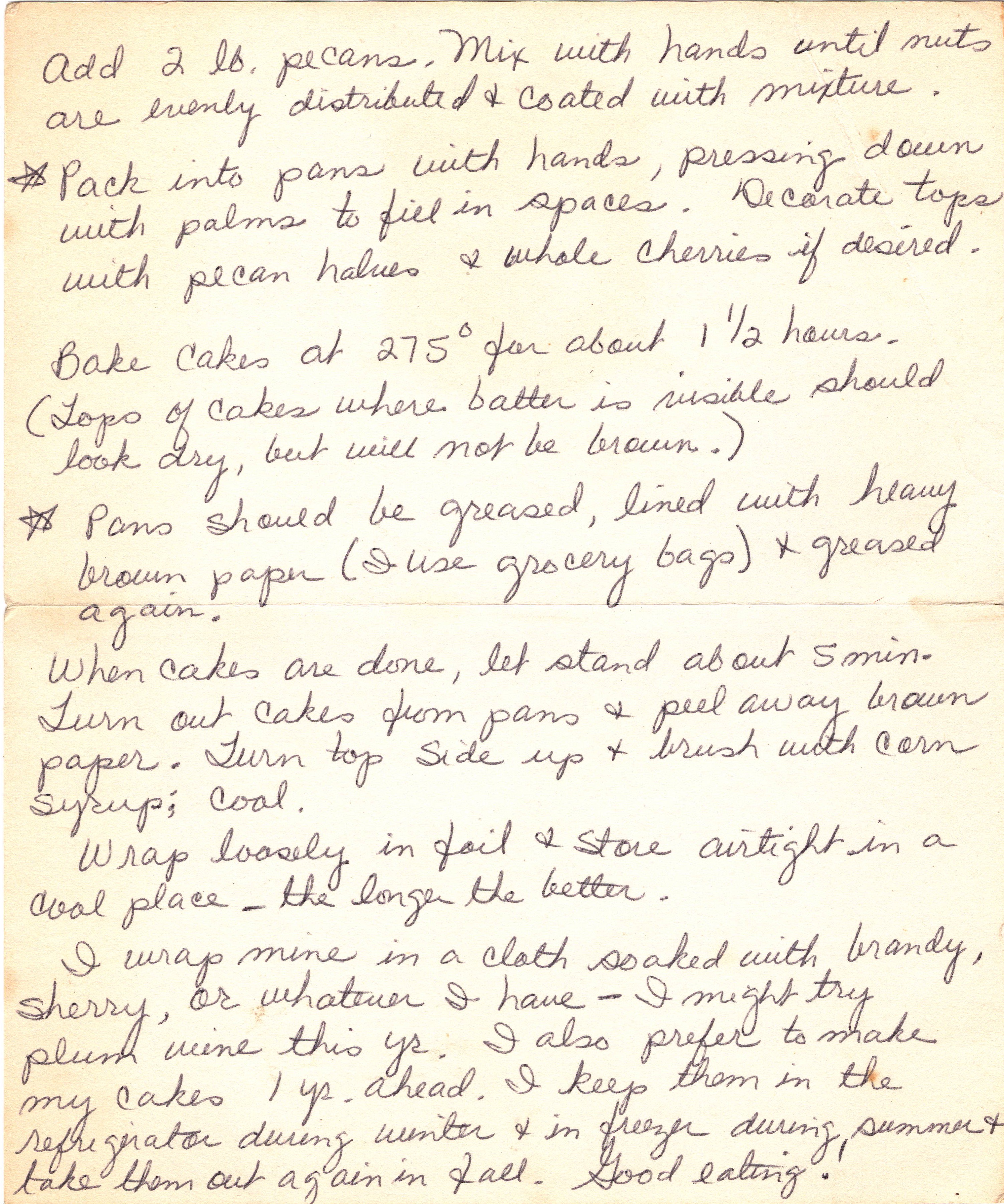 Fruitcake recipe card, image 2 of 2