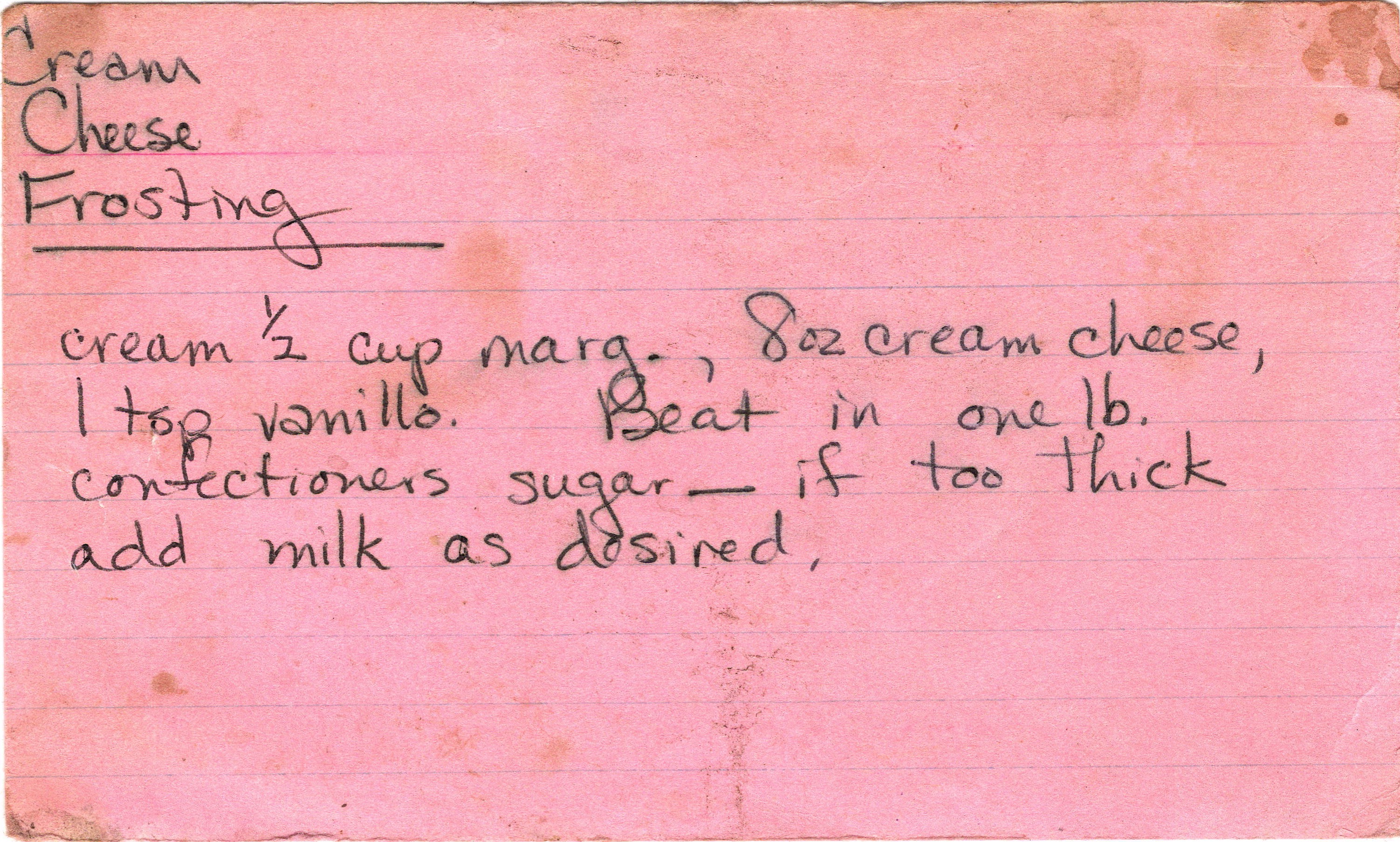 Cream Cheese Frosting recipe card, image 1 of 1