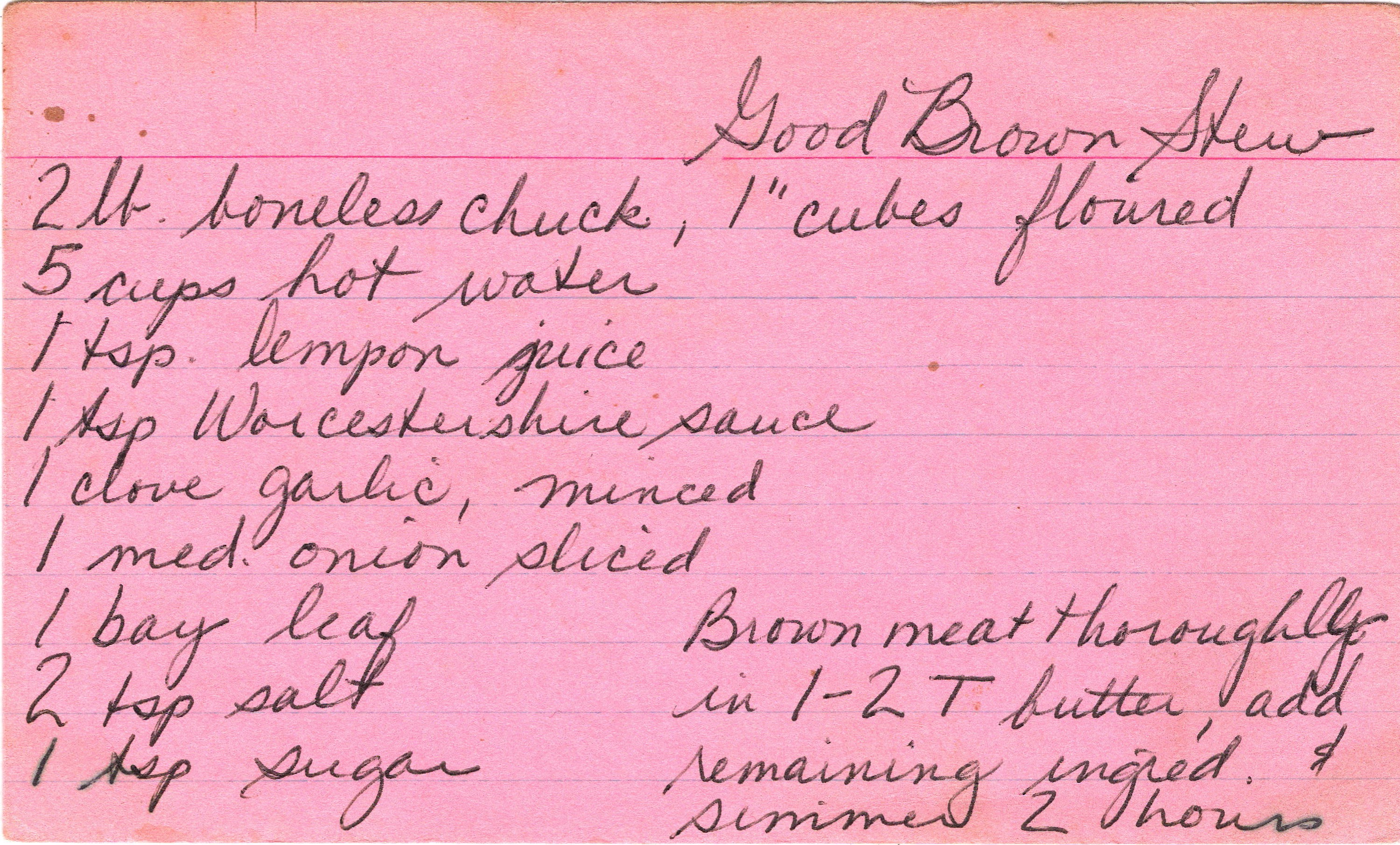 Good Brown Stew recipe card, image 2 of 2