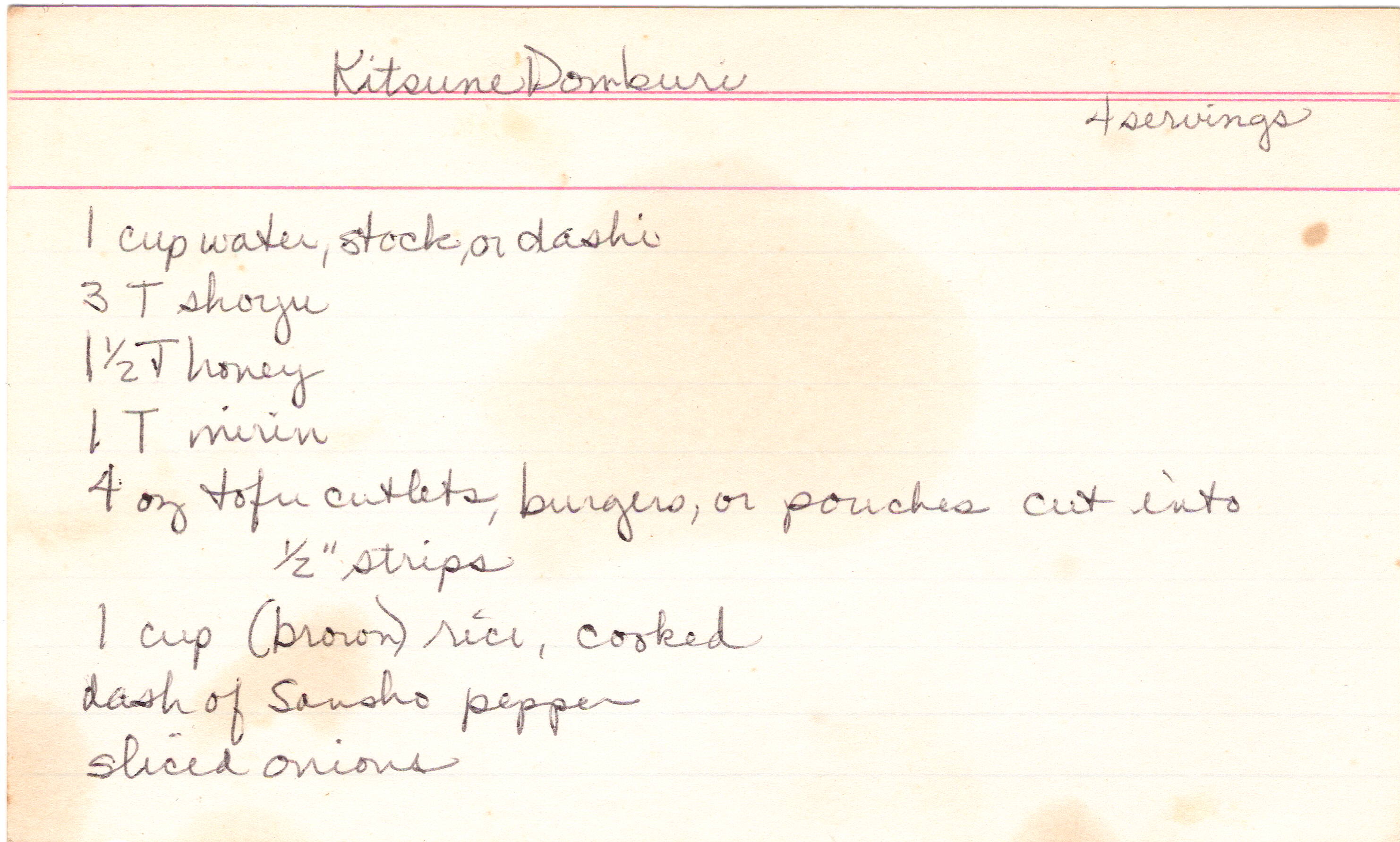 Kitsune Donburi recipe card, image 1 of 2