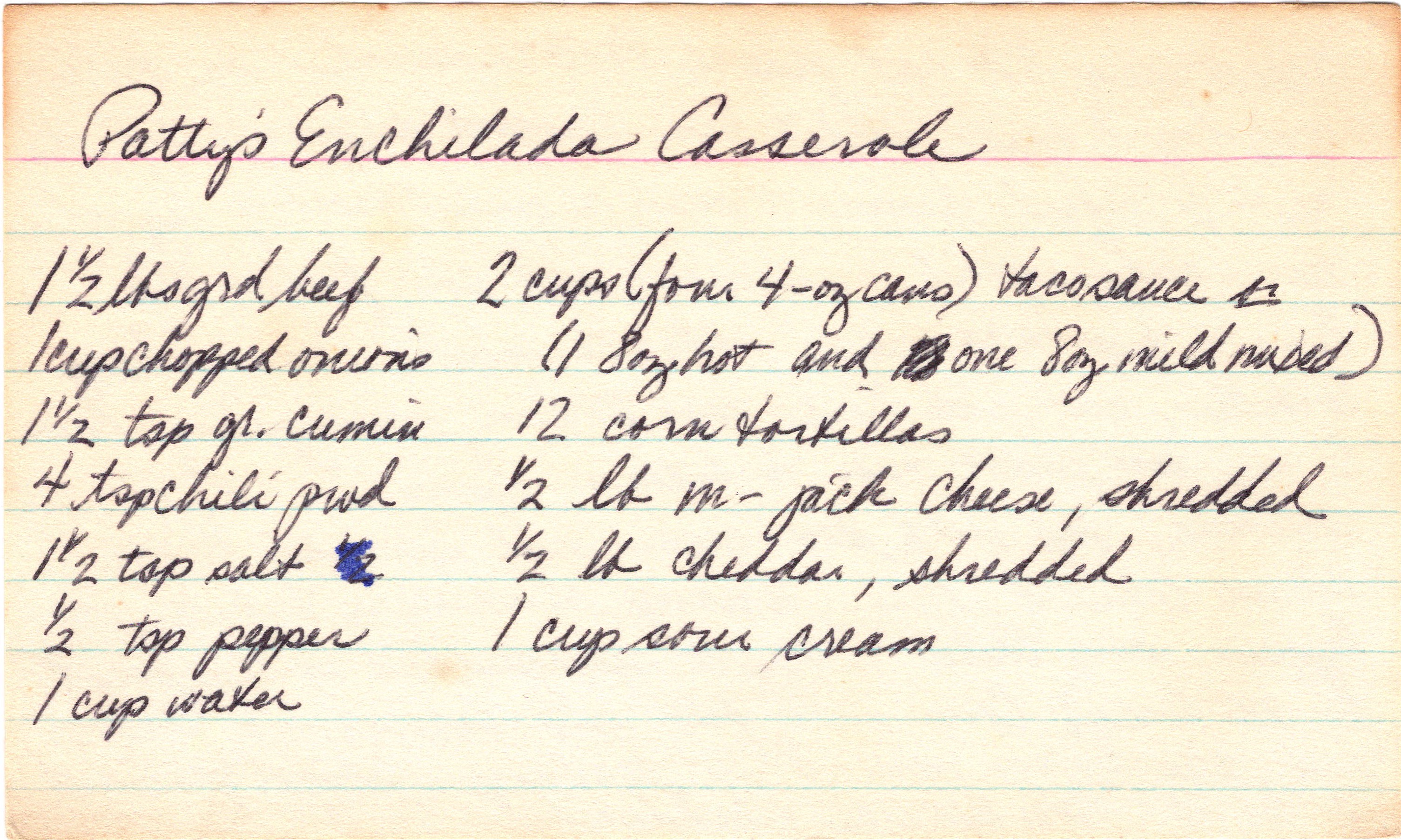 Patty’s Enchilada Casserole recipe card, image 1 of 2
