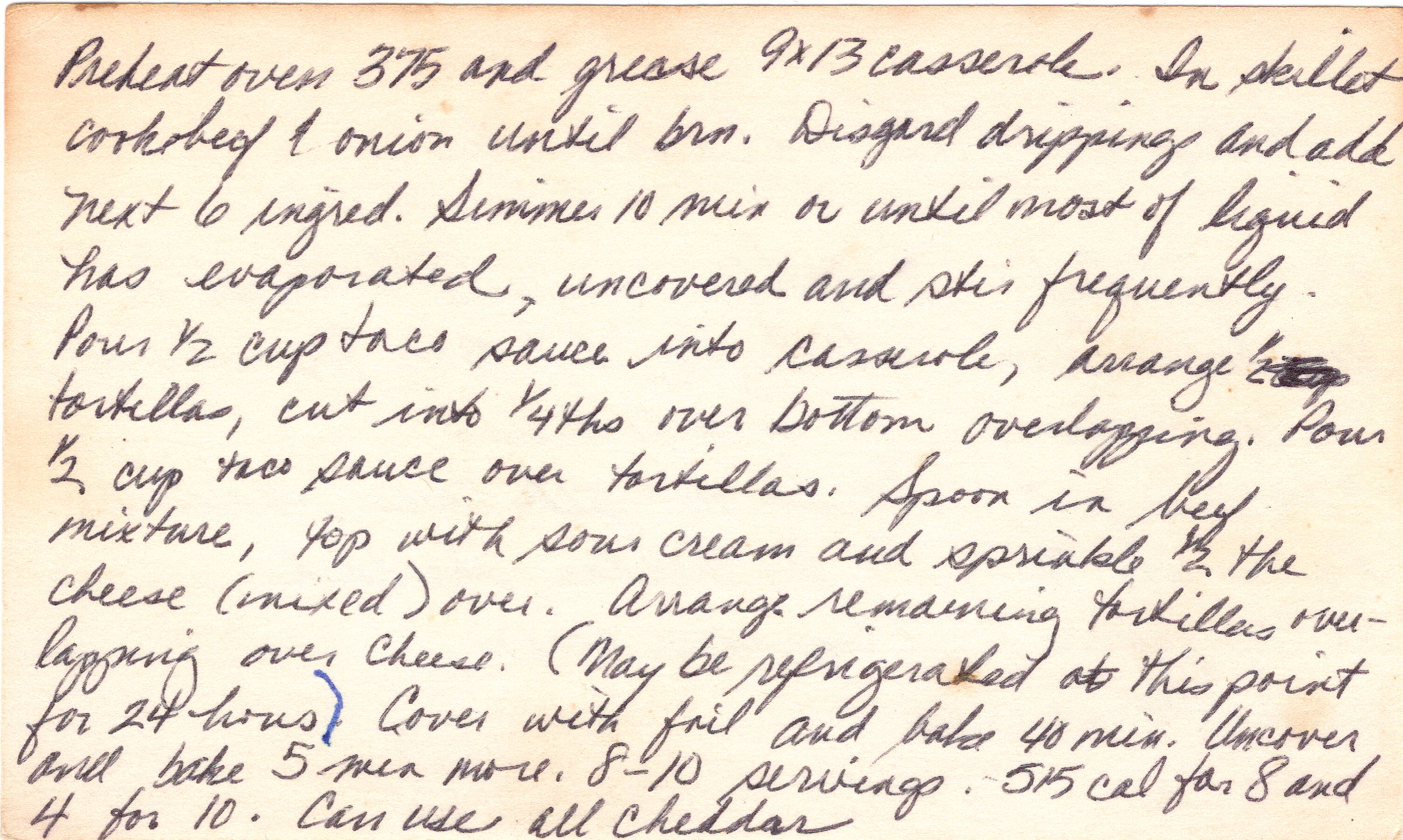Patty’s Enchilada Casserole recipe card, image 2 of 2
