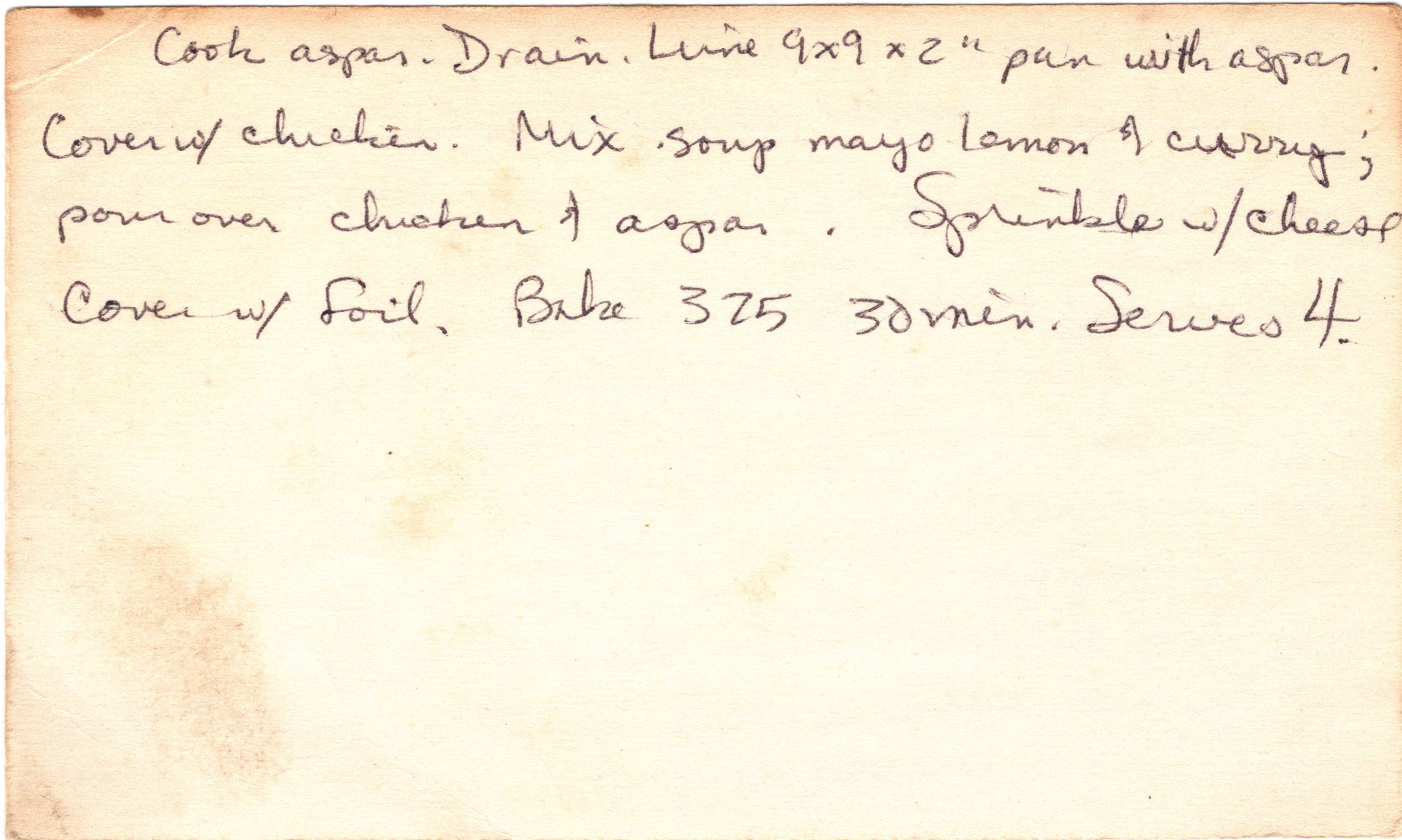Chicken & Asparagus Casserole recipe card, image 2 of 2