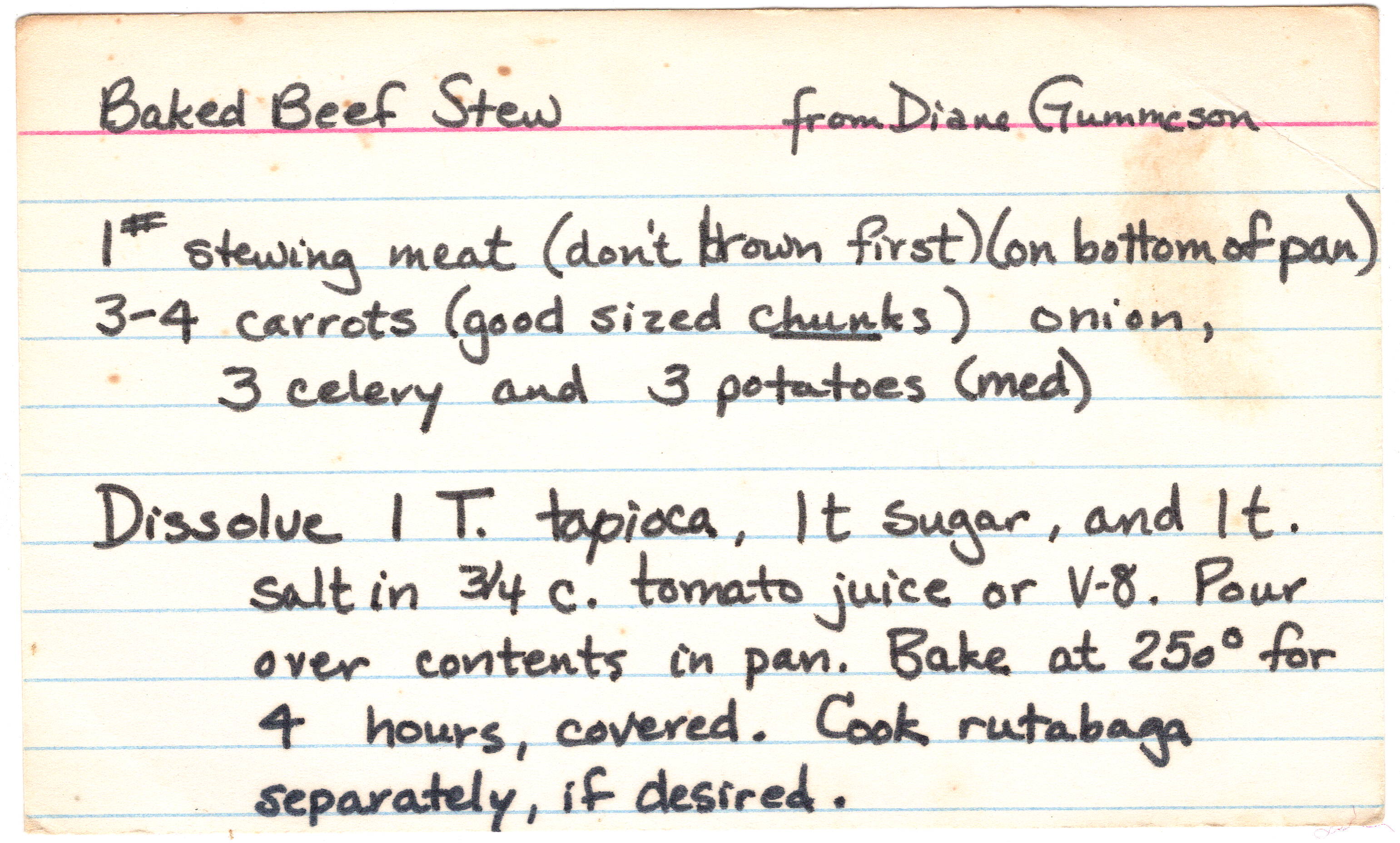 Baked Beef Stew recipe card, image 1 of 1