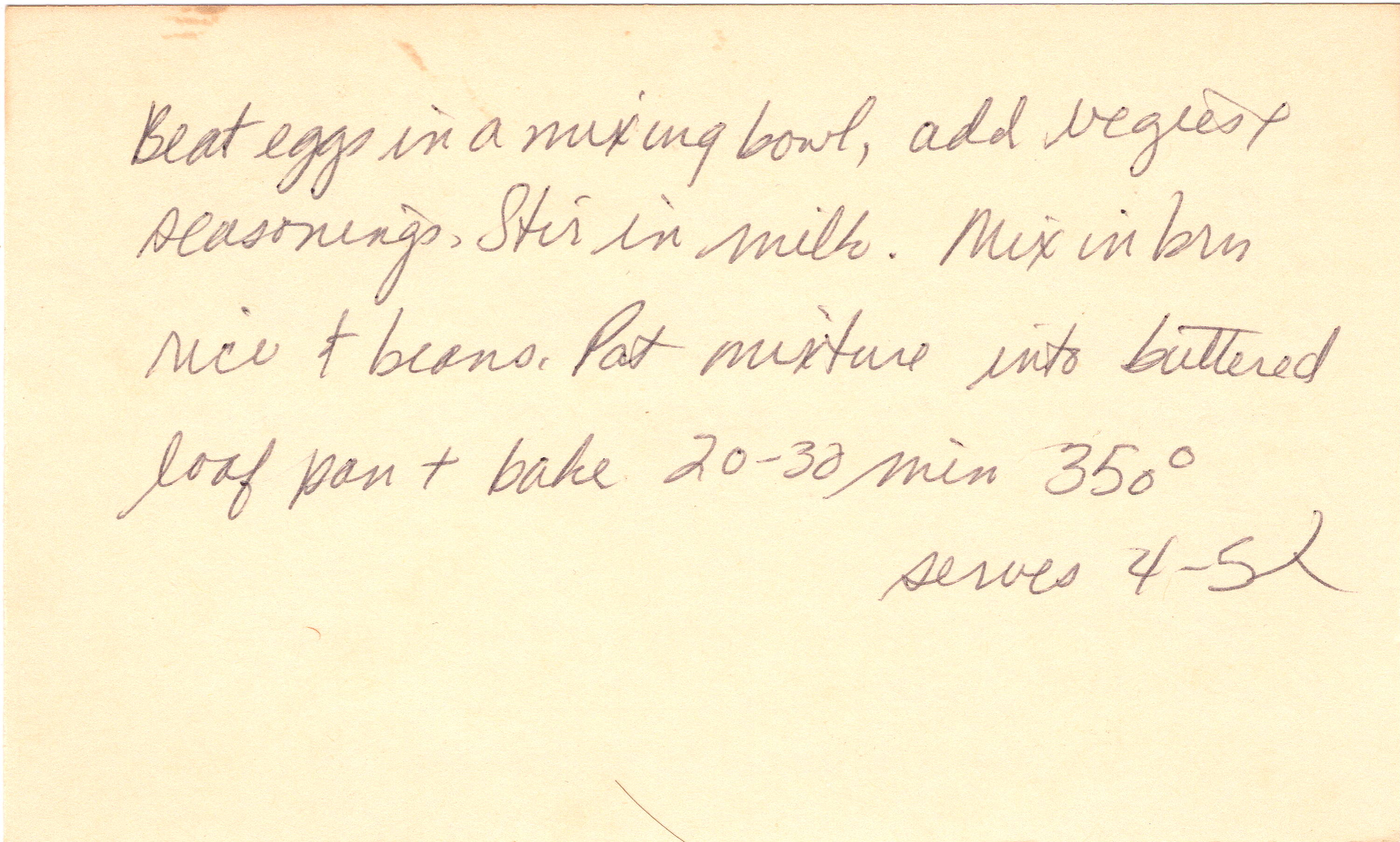 Bean ’n Rice Loaf recipe card, image 2 of 2