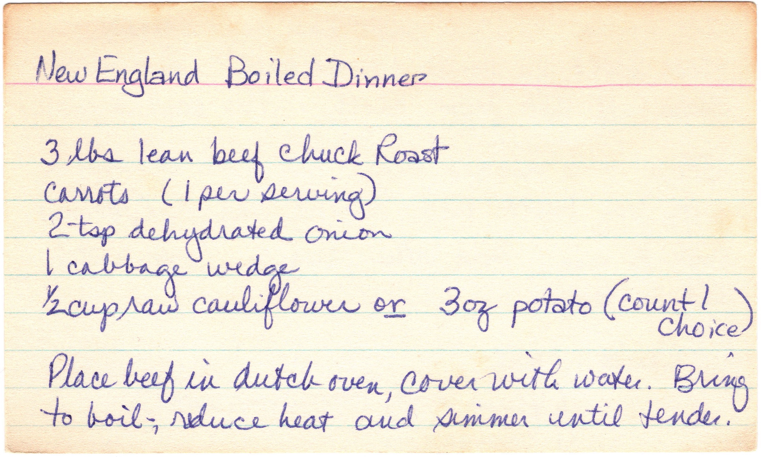 New England Boiled Dinner recipe card, image 1 of 2