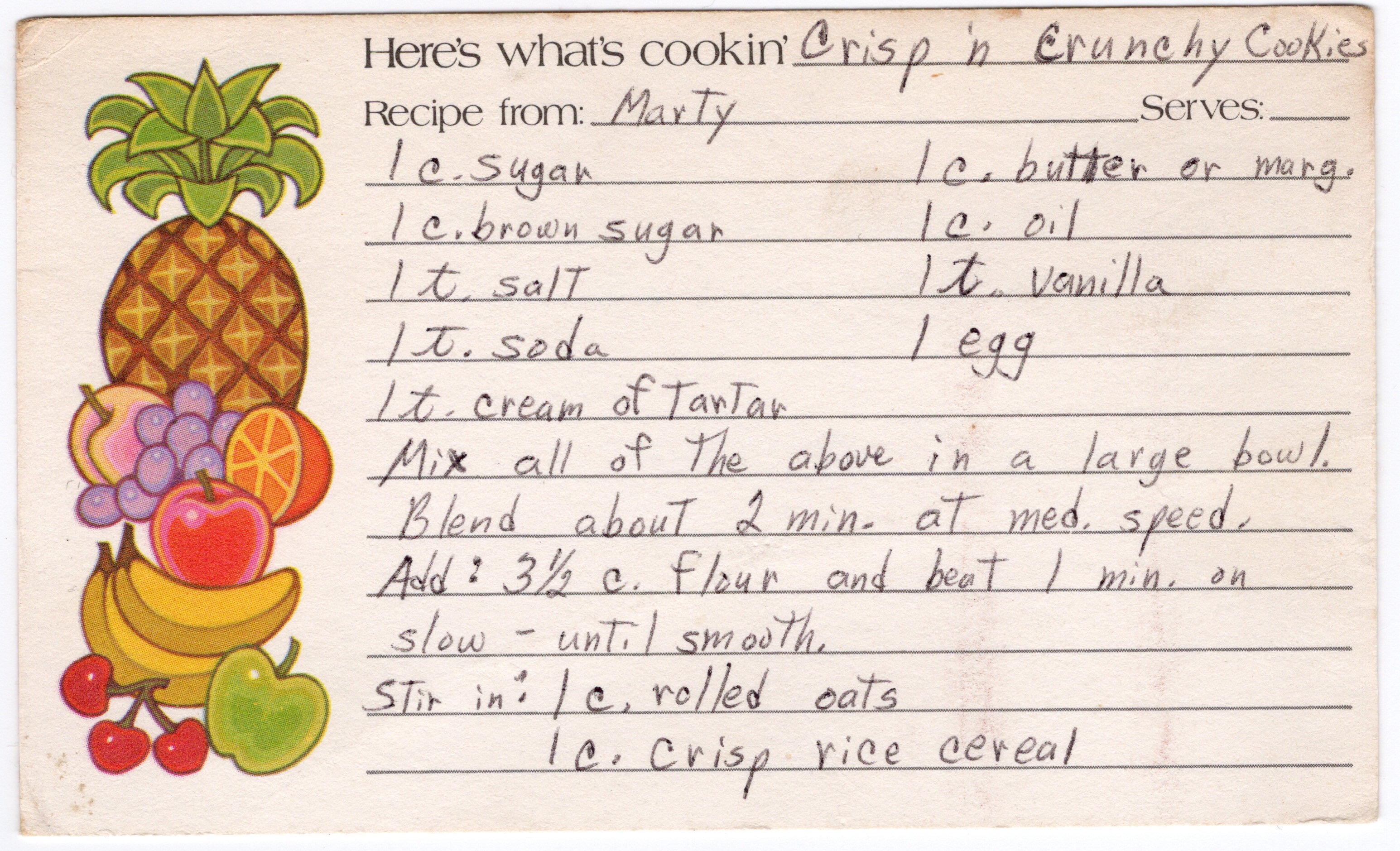 Crisp ’n Crunchy Cookies recipe card, image 1 of 2