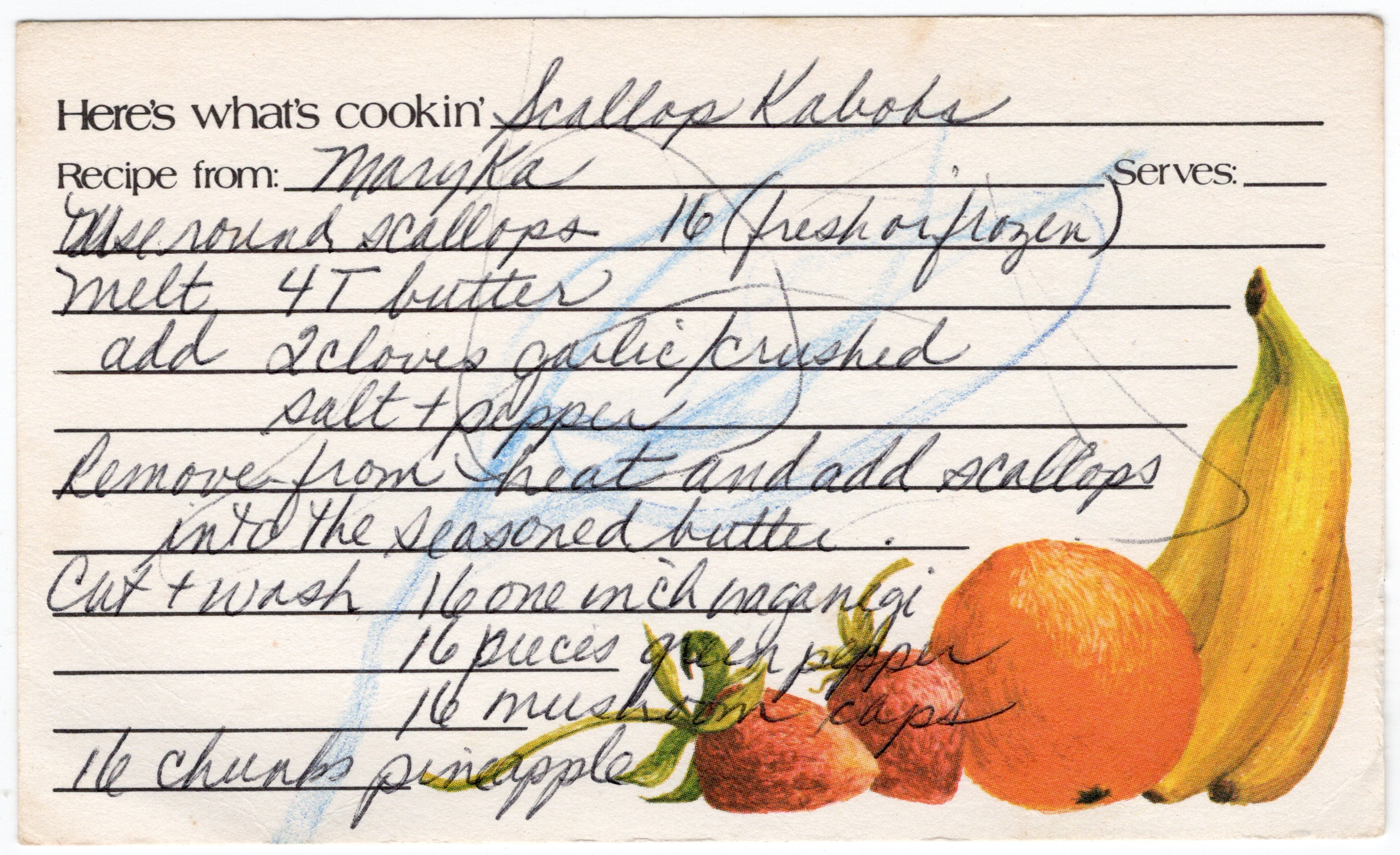 Scallops Kabobs recipe card, image 1 of 2