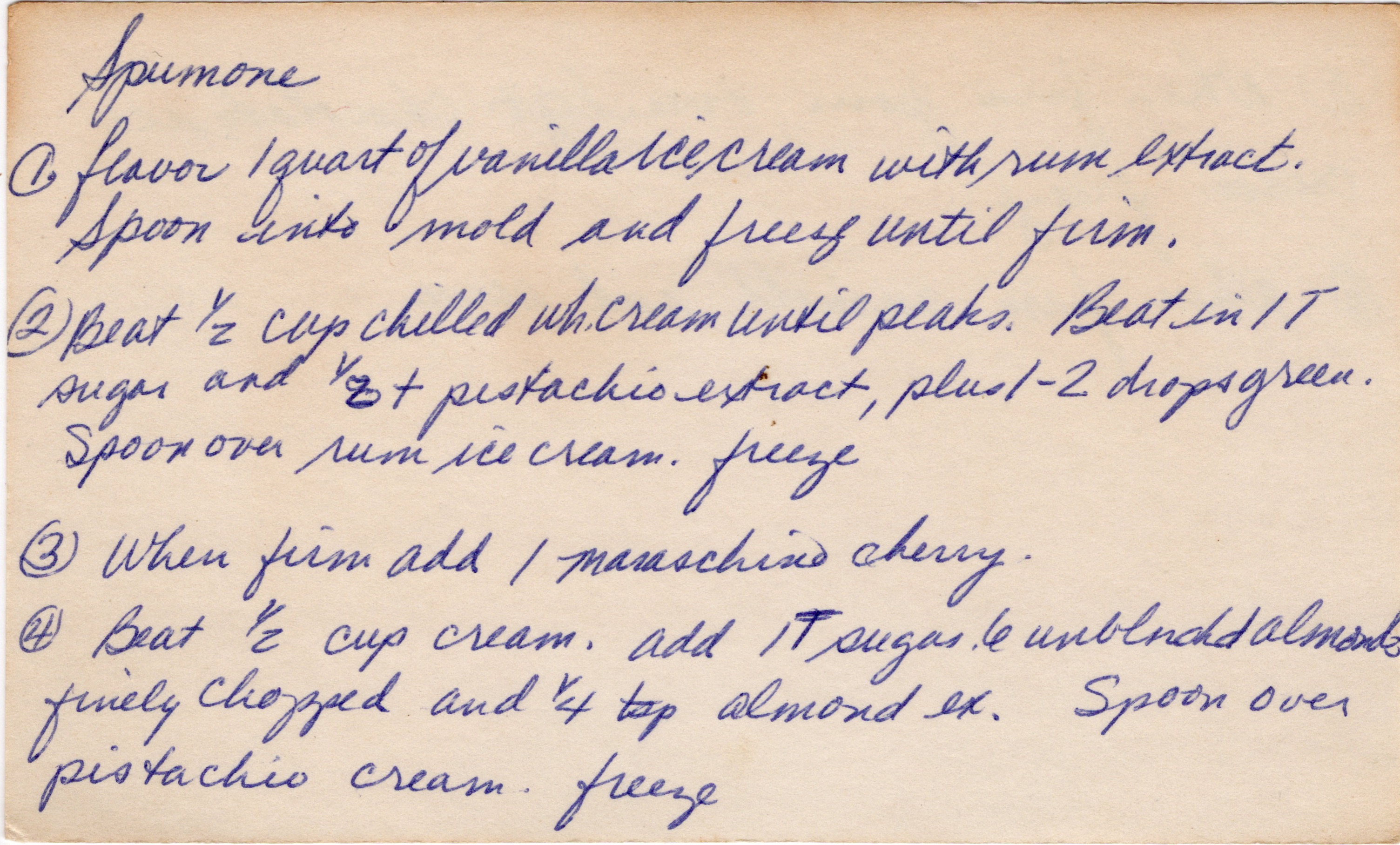 Spumone recipe card, image 1 of 2