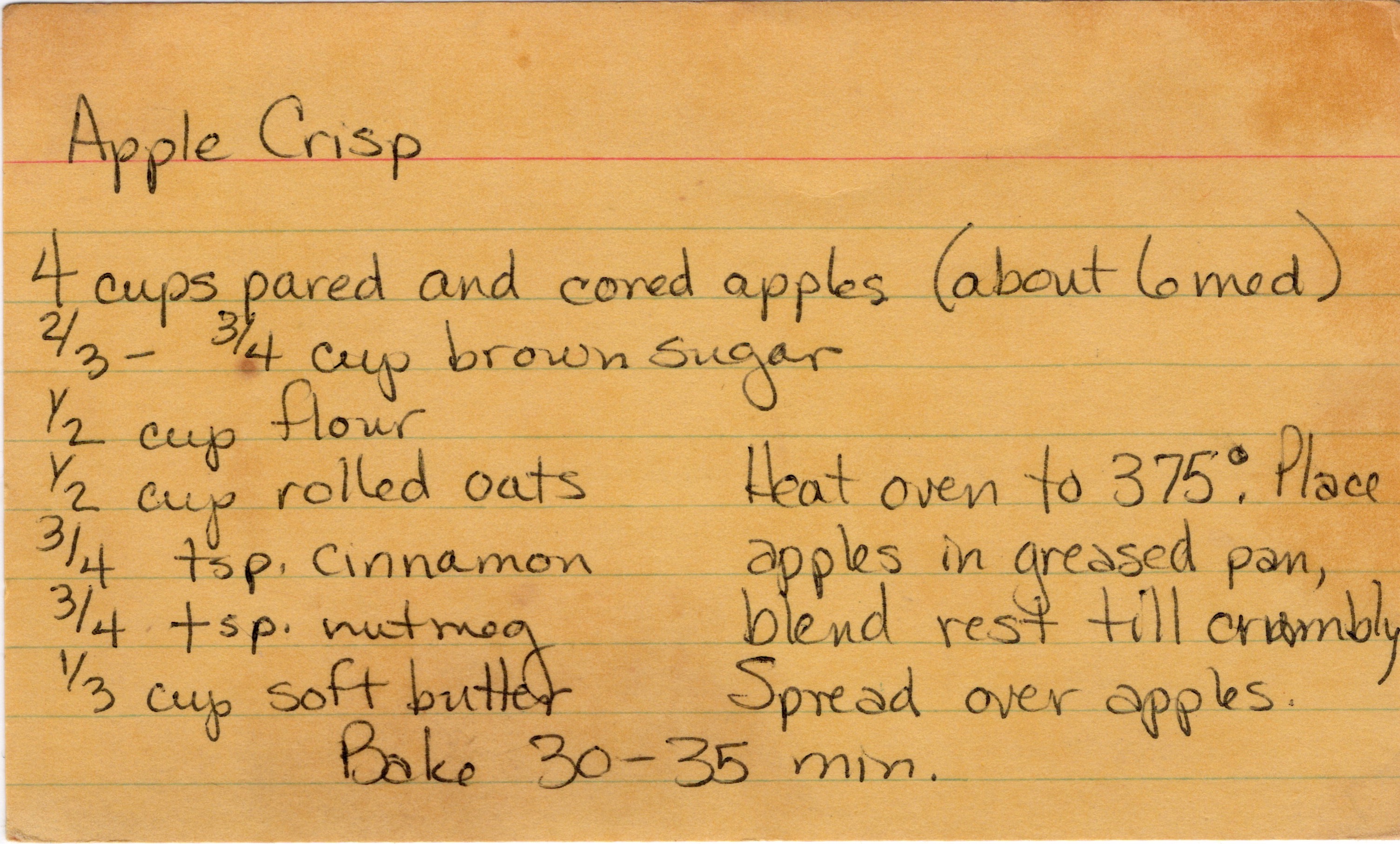 Apple Crisp recipe card, image 1 of 1