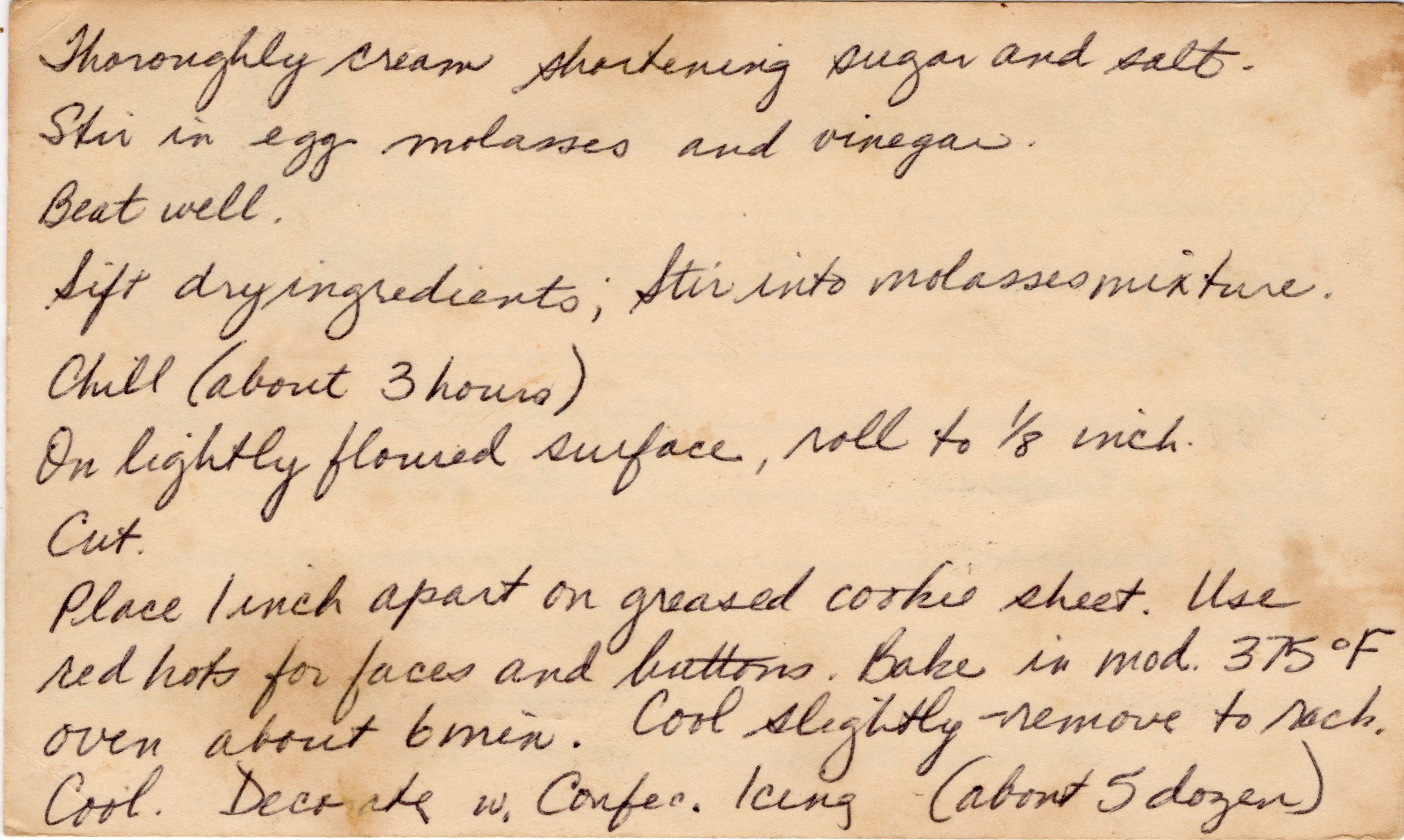 Gingerbread People recipe card, image 2 of 2