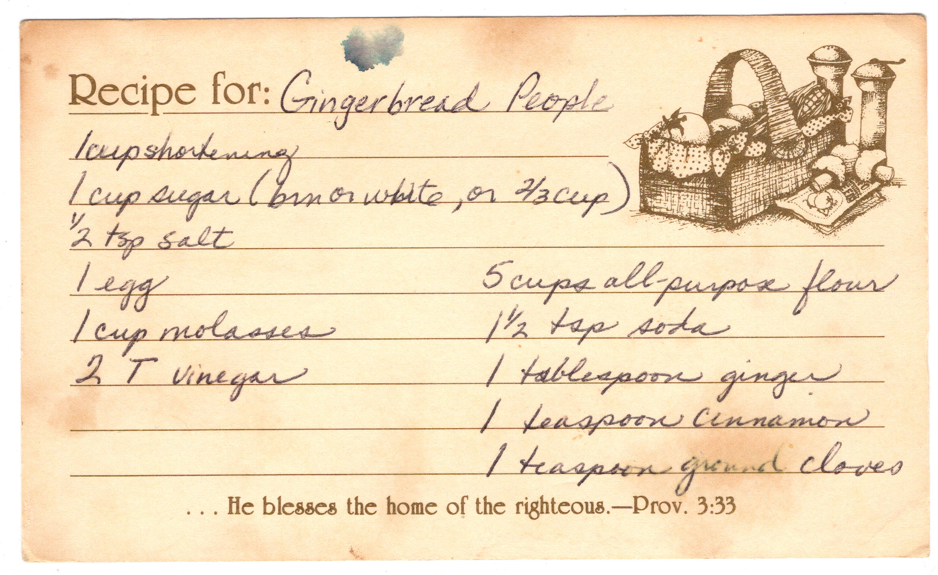 Gingerbread People recipe card, image 1 of 2