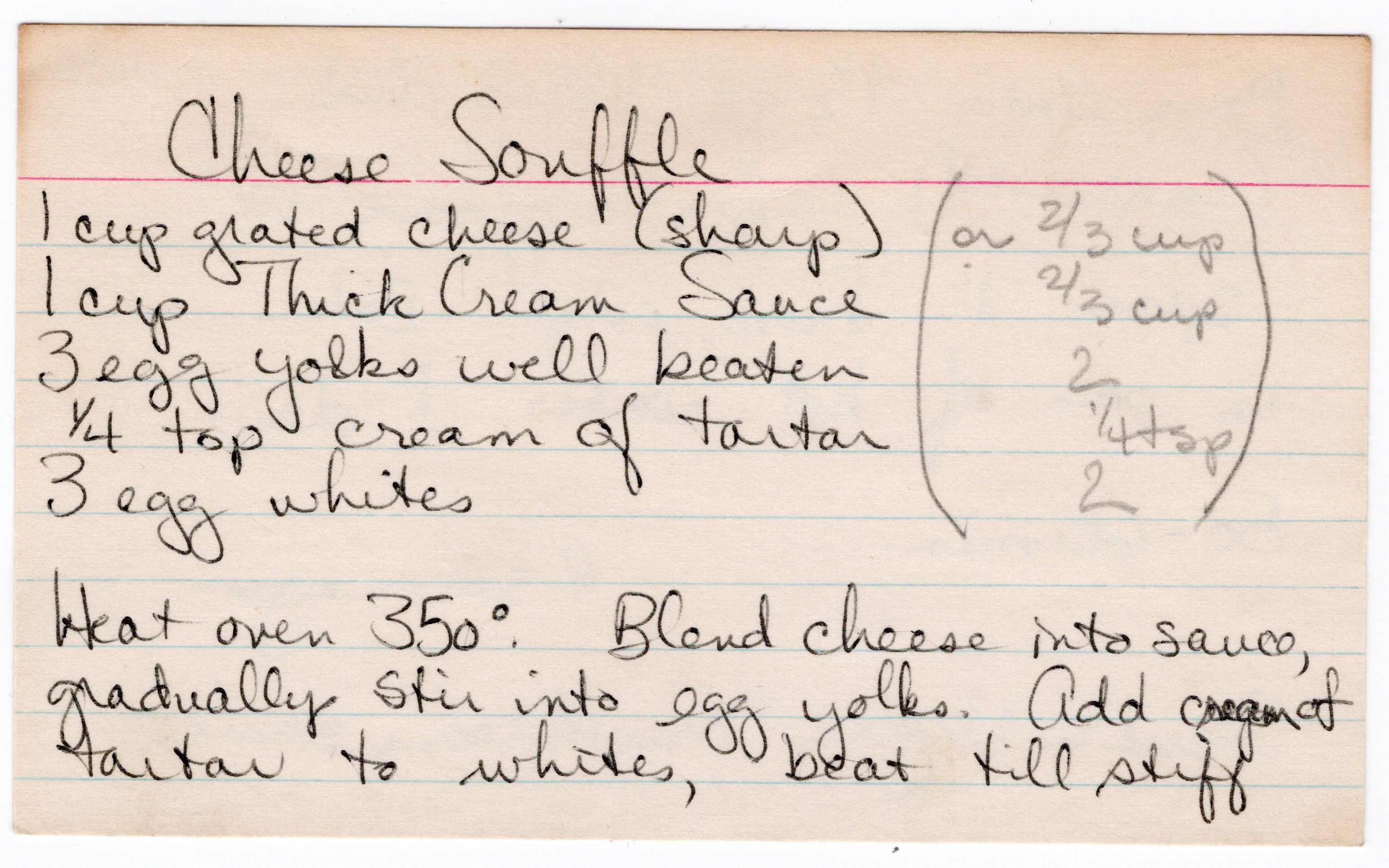 Cheese Souffle recipe card, image 1 of 2