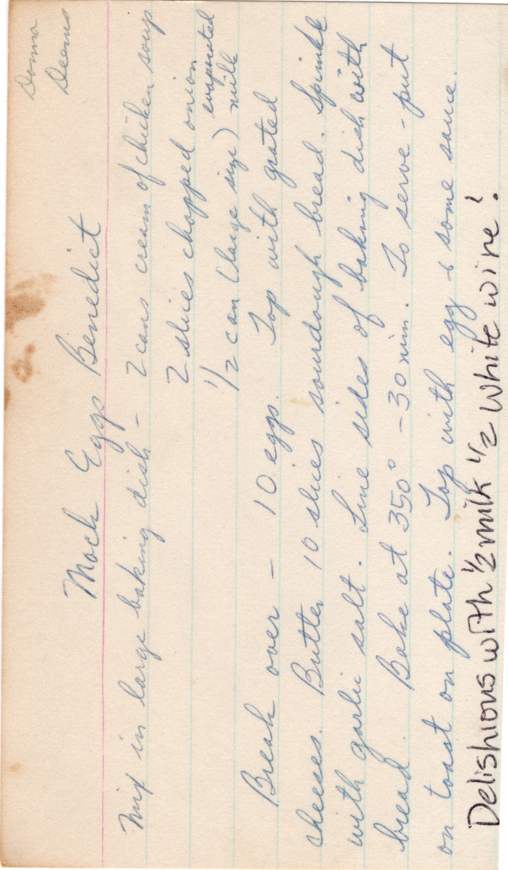 Mock Eggs Benedict recipe card, image 1 of 1