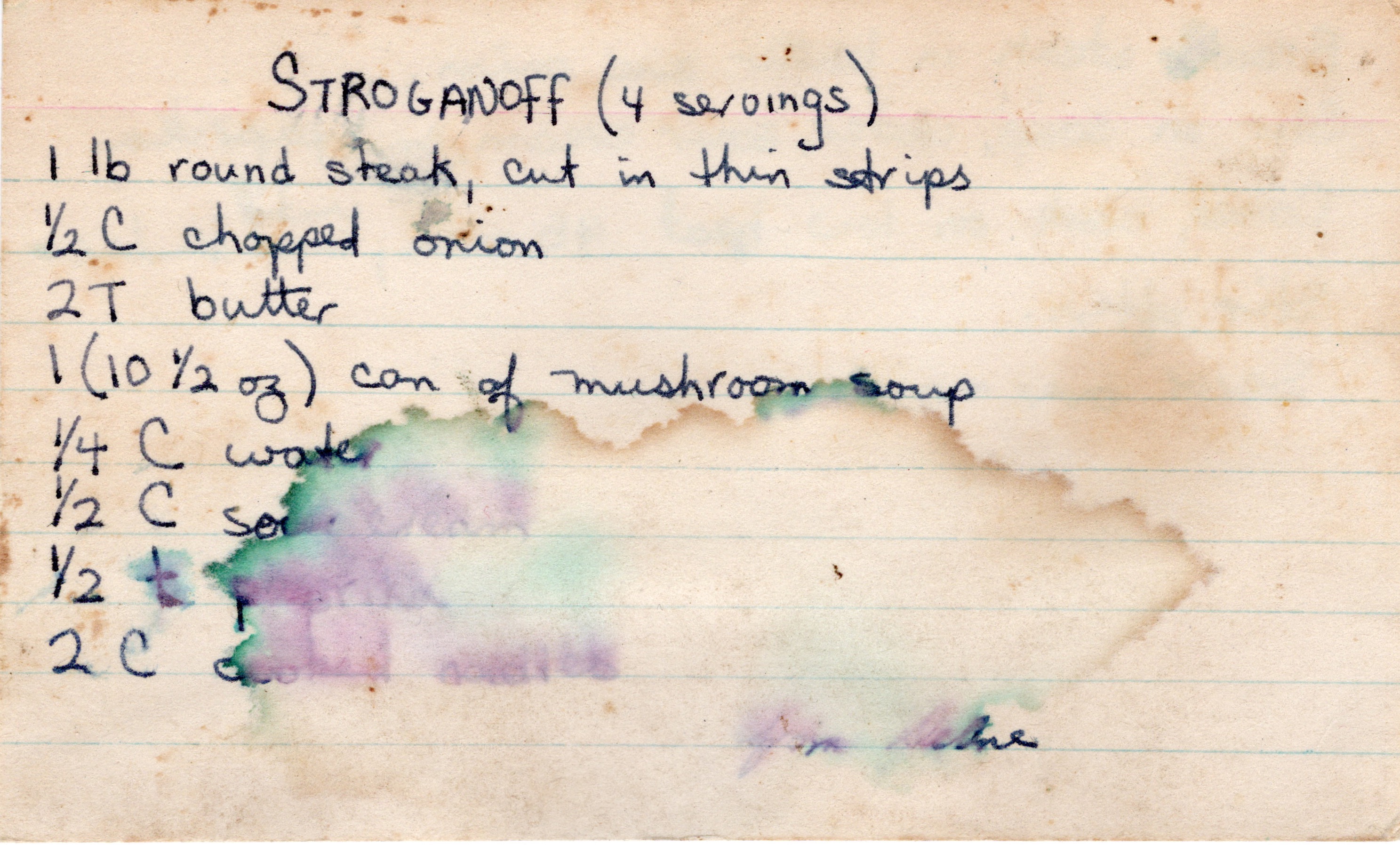 Beef Stroganoff recipe card, image 1 of 2