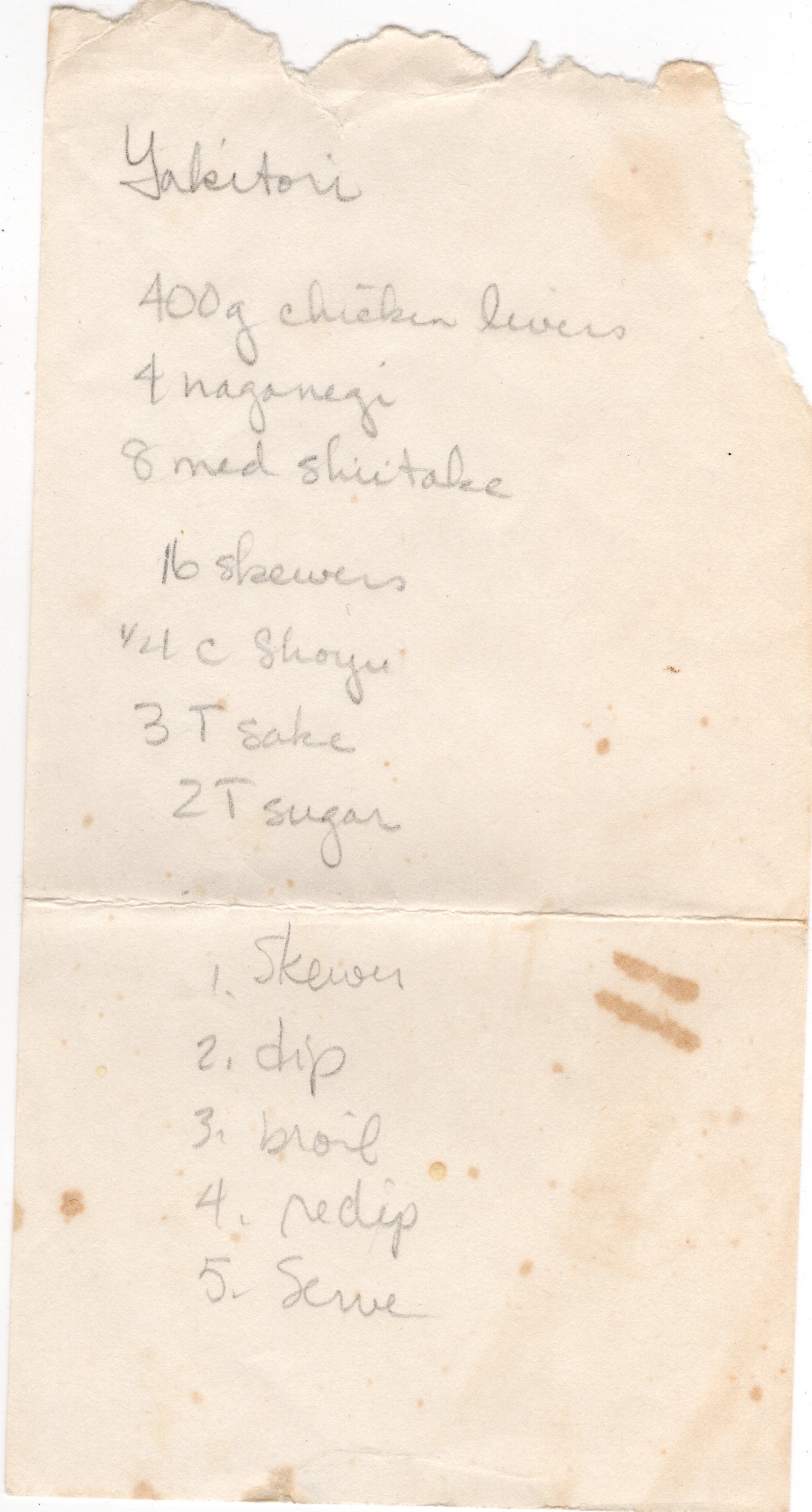 Yakitori recipe card, image 1 of 1