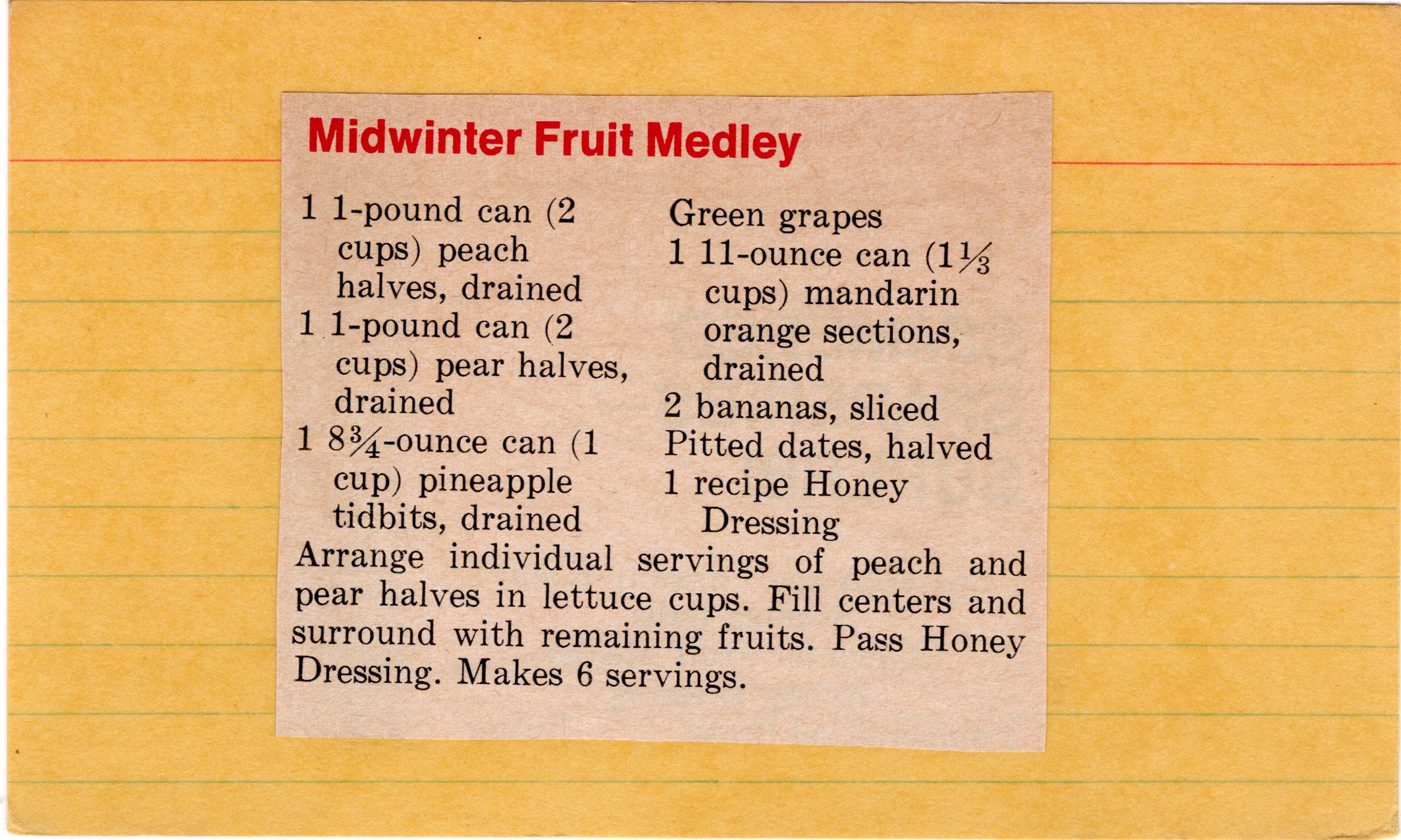 Midwinter Fruit Medley with Honey Dressing recipe card, image 2 of 2