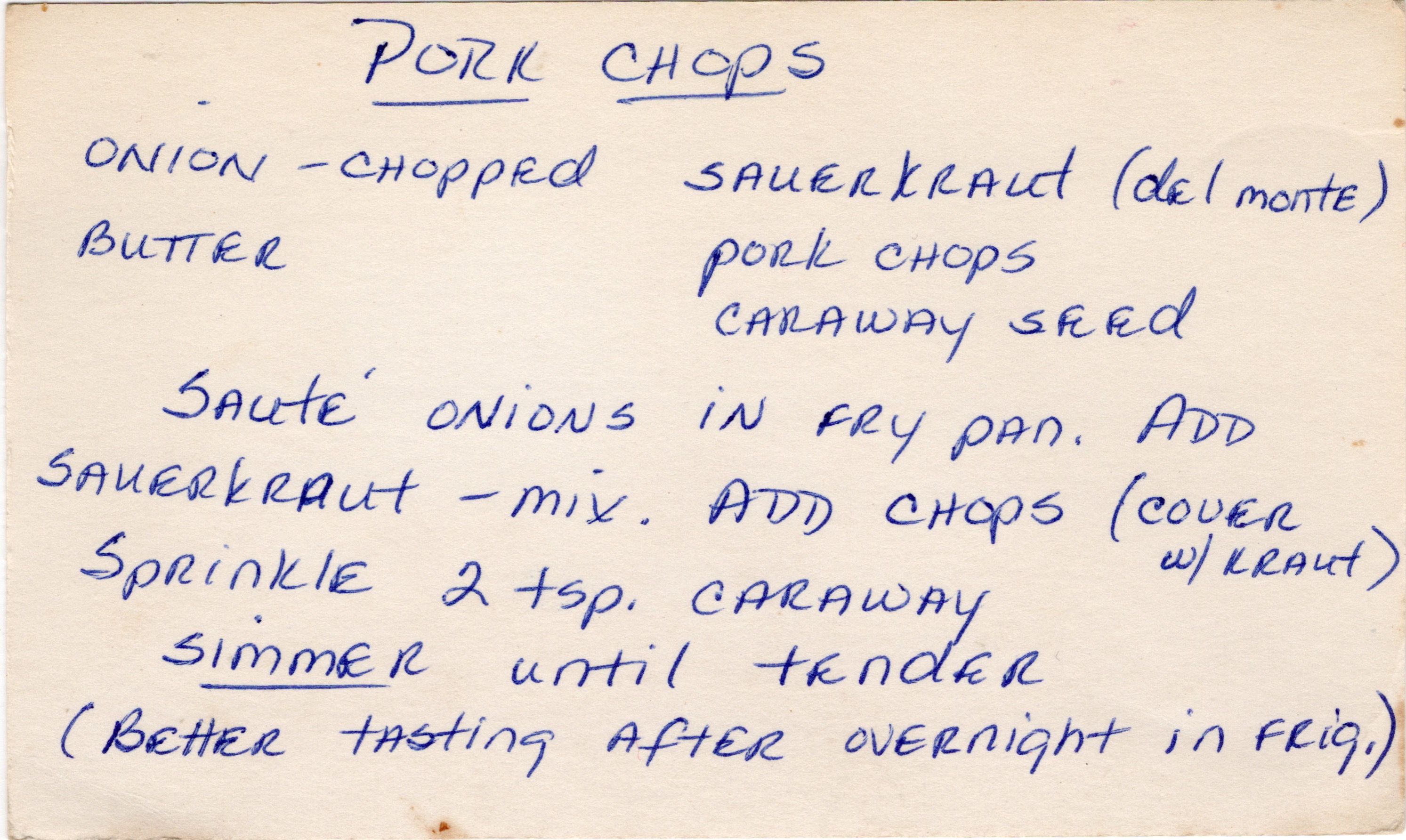 Pork Chops with Sauerkraut and Caraway recipe card, image 1 of 1