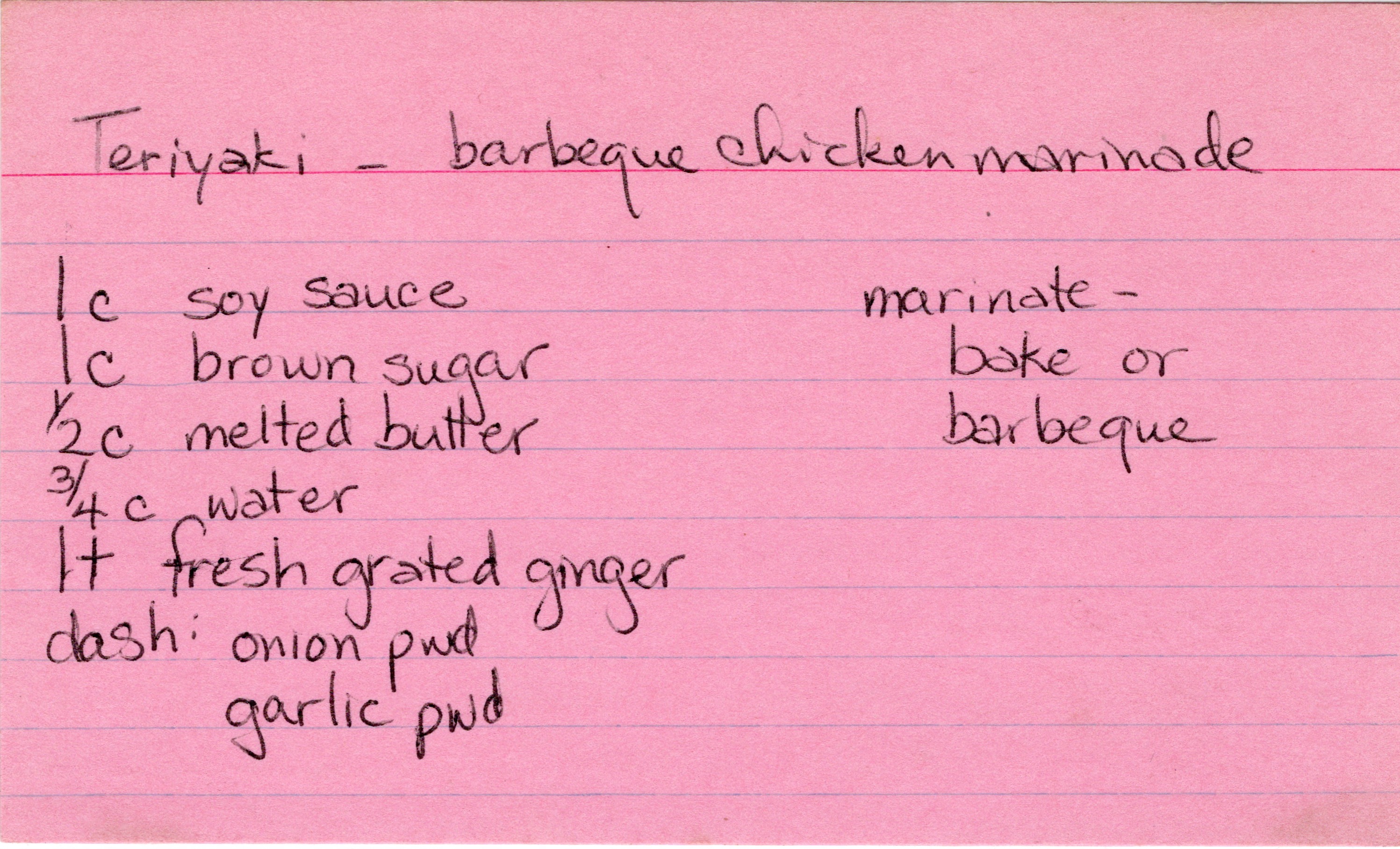 Teriyaki Chicken Marinade recipe card, image 1 of 1