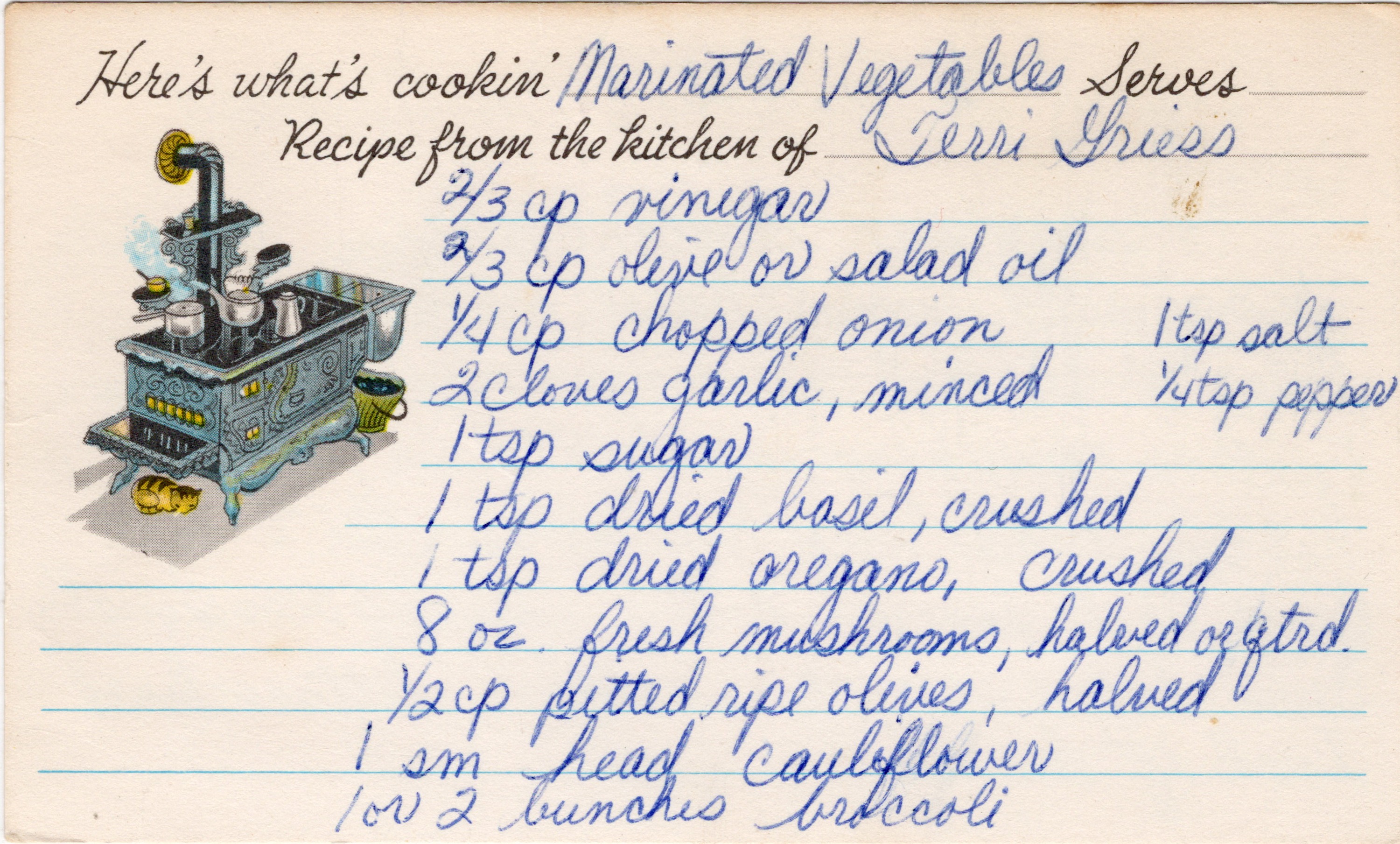 Marinated Vegetables recipe card, image 1 of 2