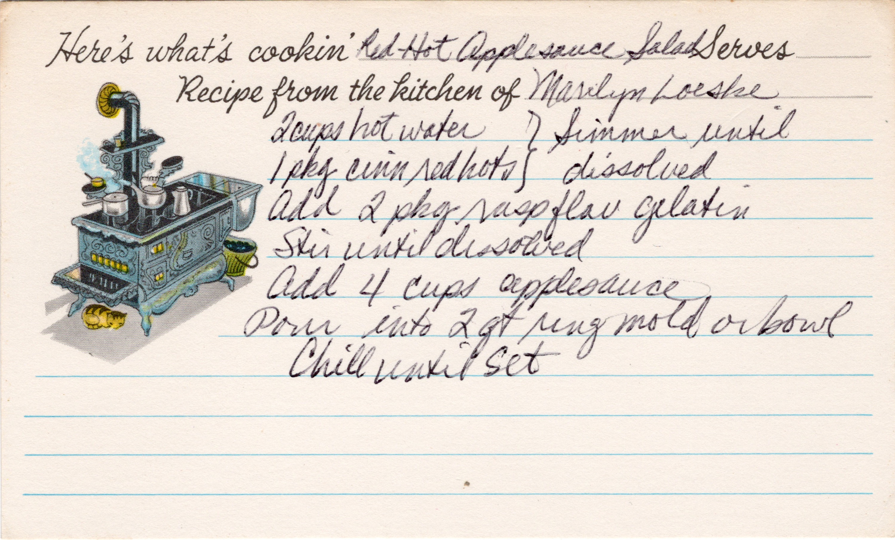 Red Hot Applesauce Salad recipe card, image 1 of 1