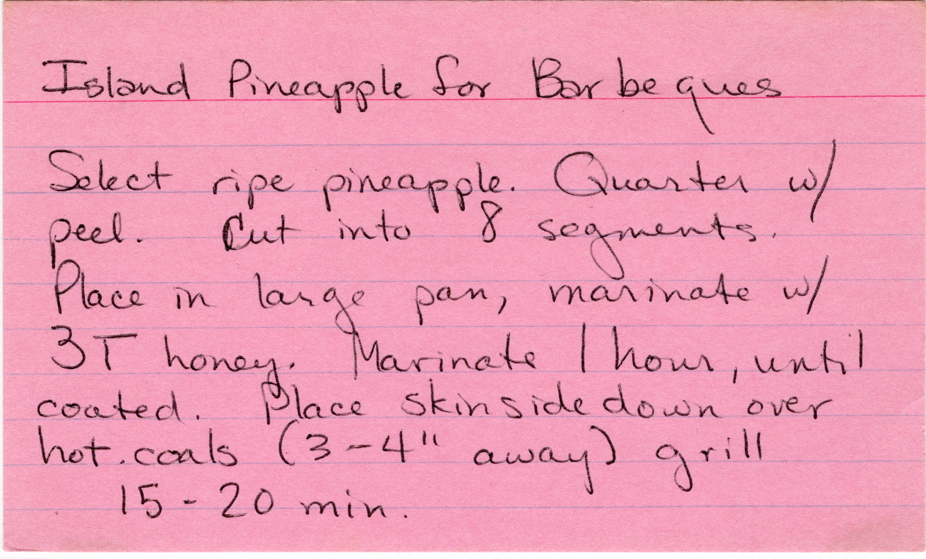 Island Pineapple for Barbecue recipe card, image 1 of 1