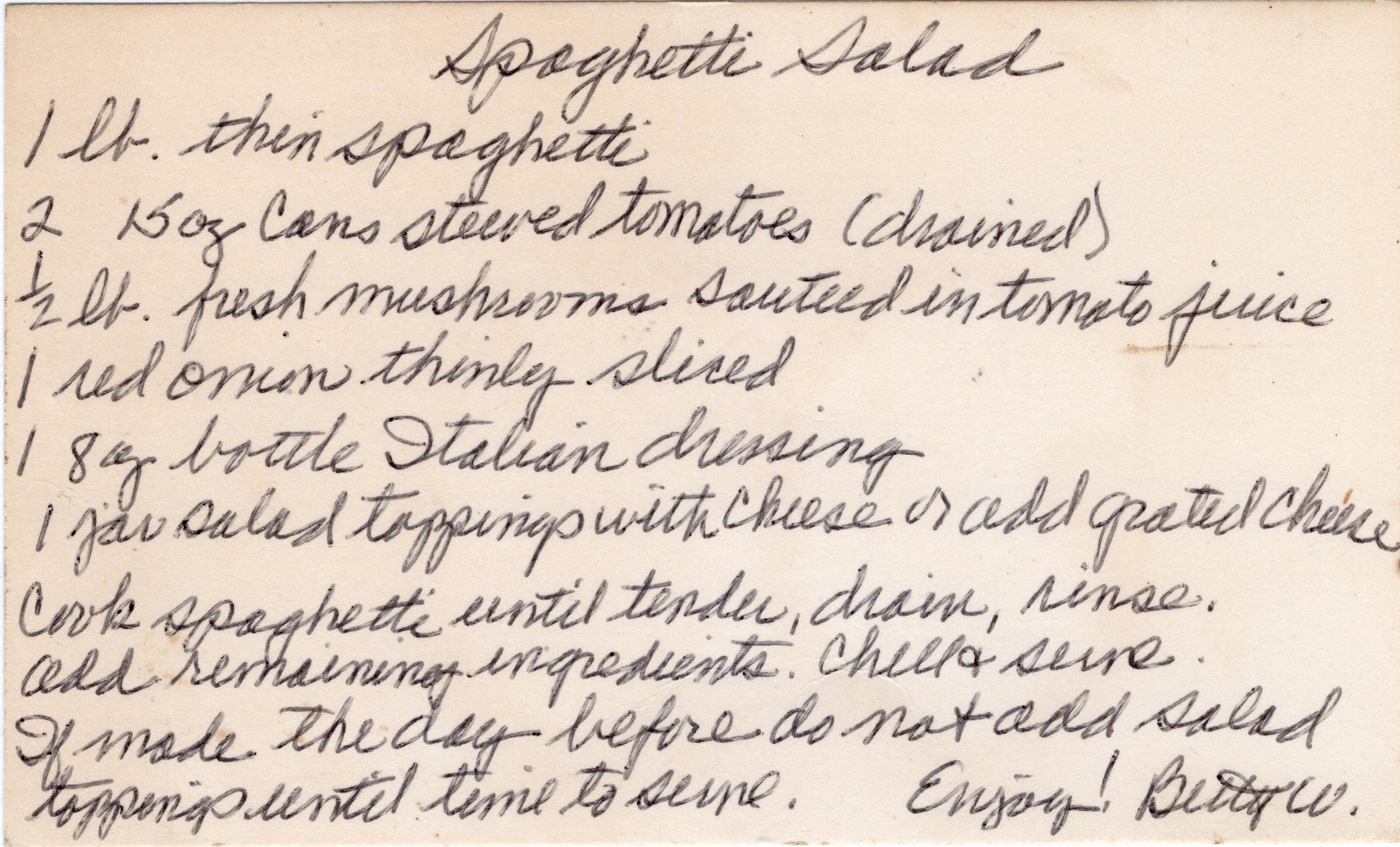 Spaghetti Salad recipe card, image 1 of 1