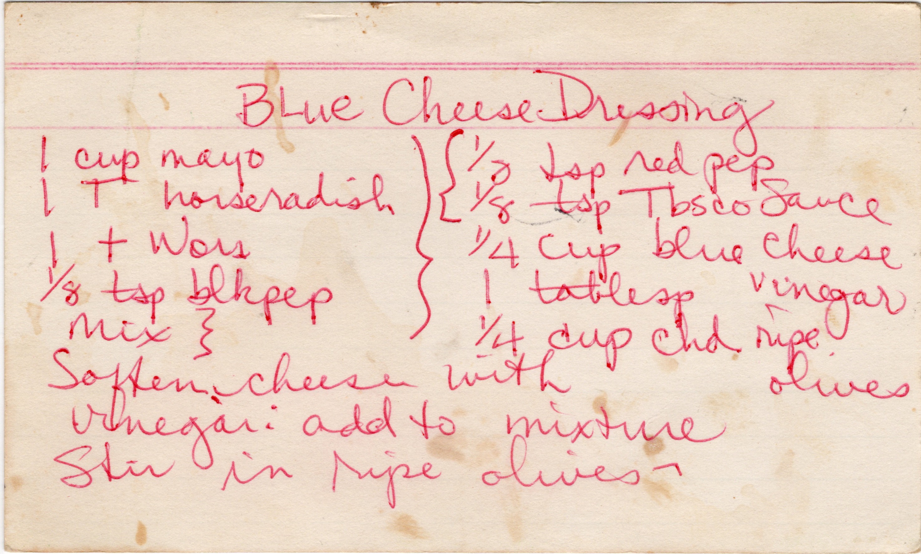 Blue Cheese Dressing recipe card, image 1 of 1