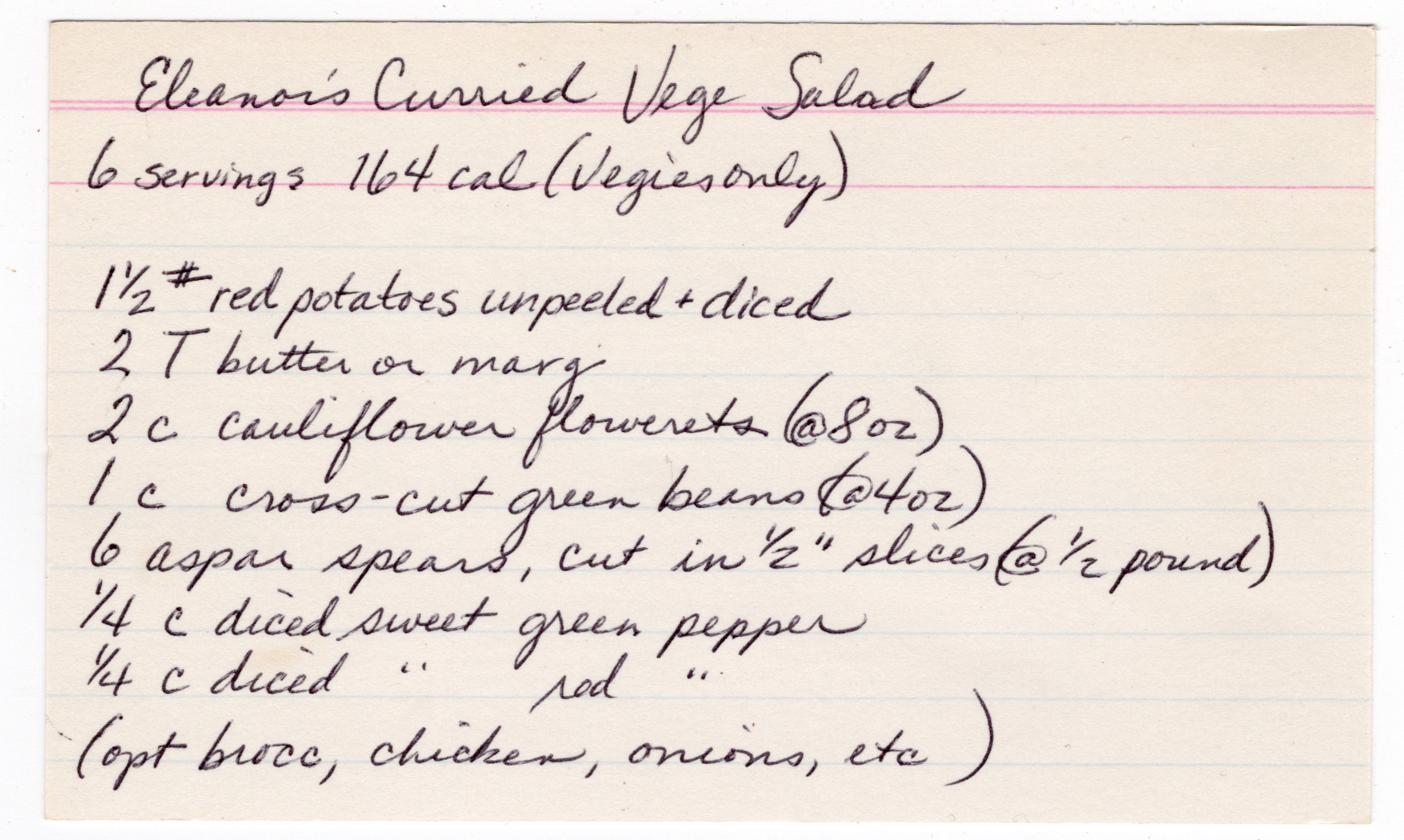 Eleanor’s Curried Vegetable Salad recipe card, image 1 of 2