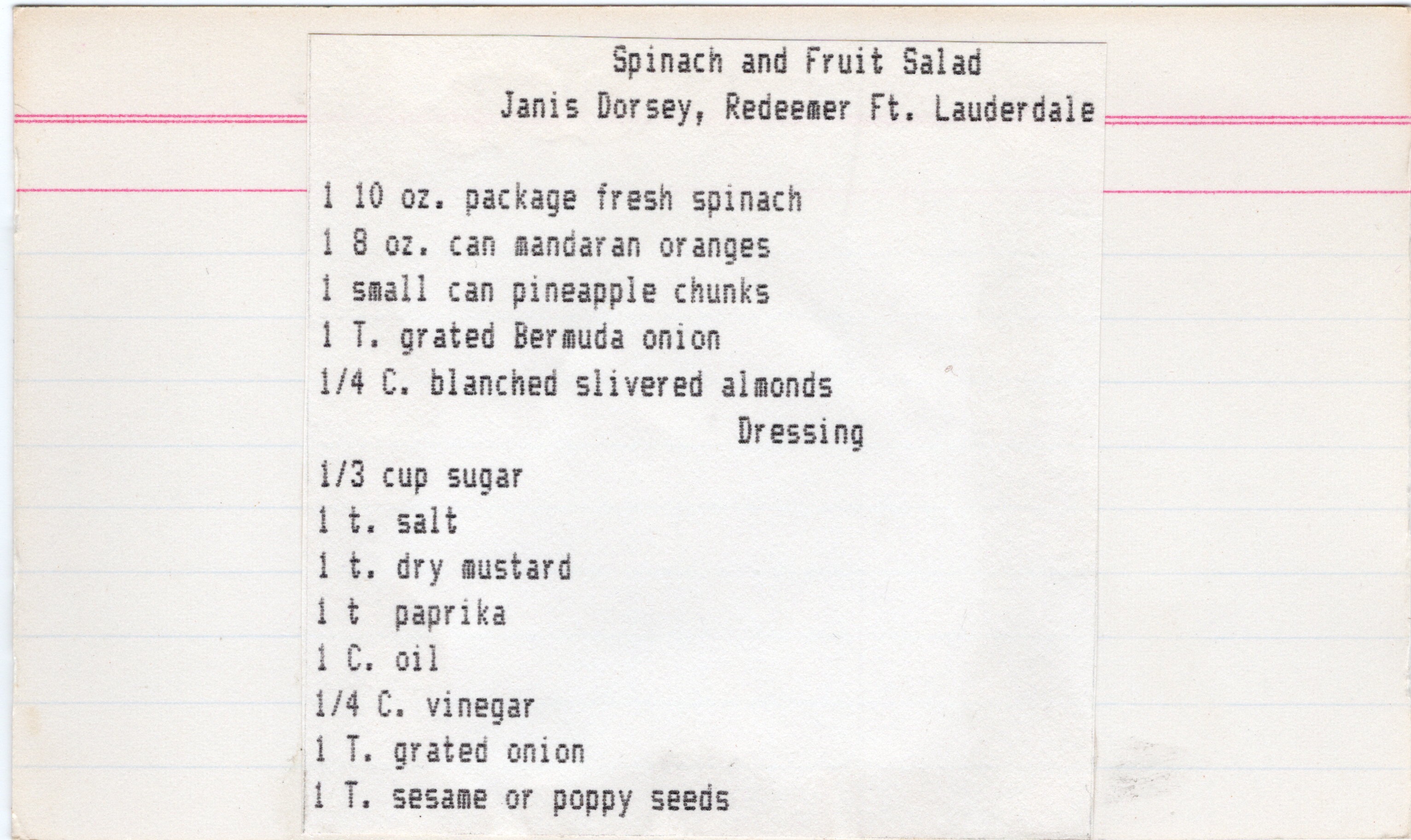 Spinach and Fruit Salad recipe card, image 1 of 1