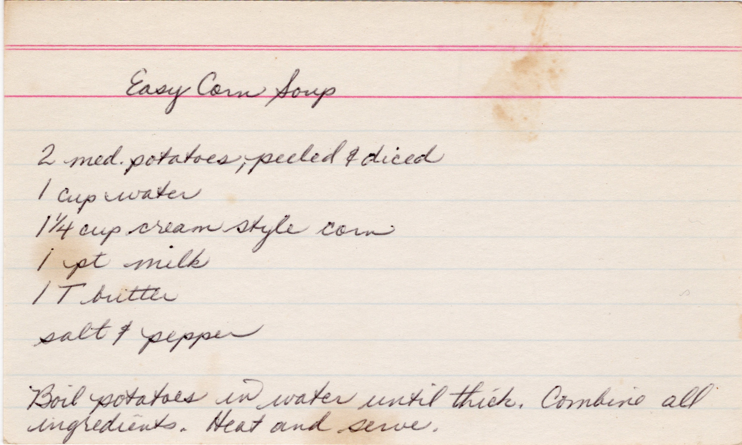 Easy Corn Soup recipe card, image 1 of 1