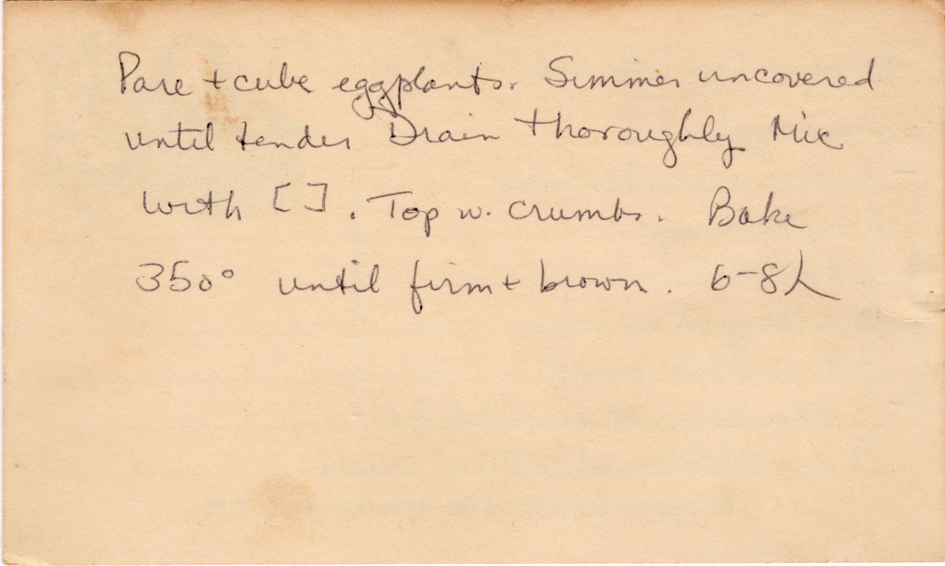 Hardy’s Light and Hearty Eggplant Bake recipe card, image 2 of 2