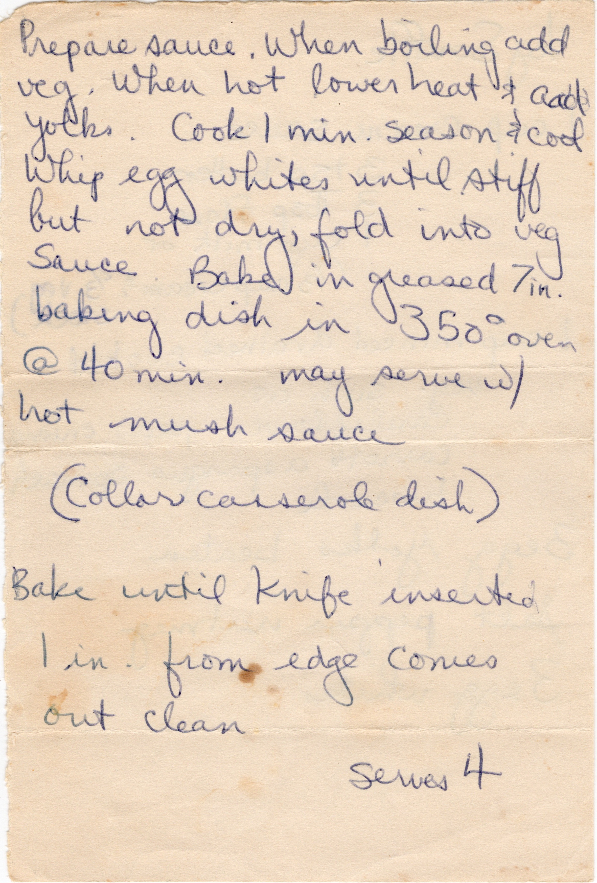 Vegetable Soufflé recipe card, image 2 of 2