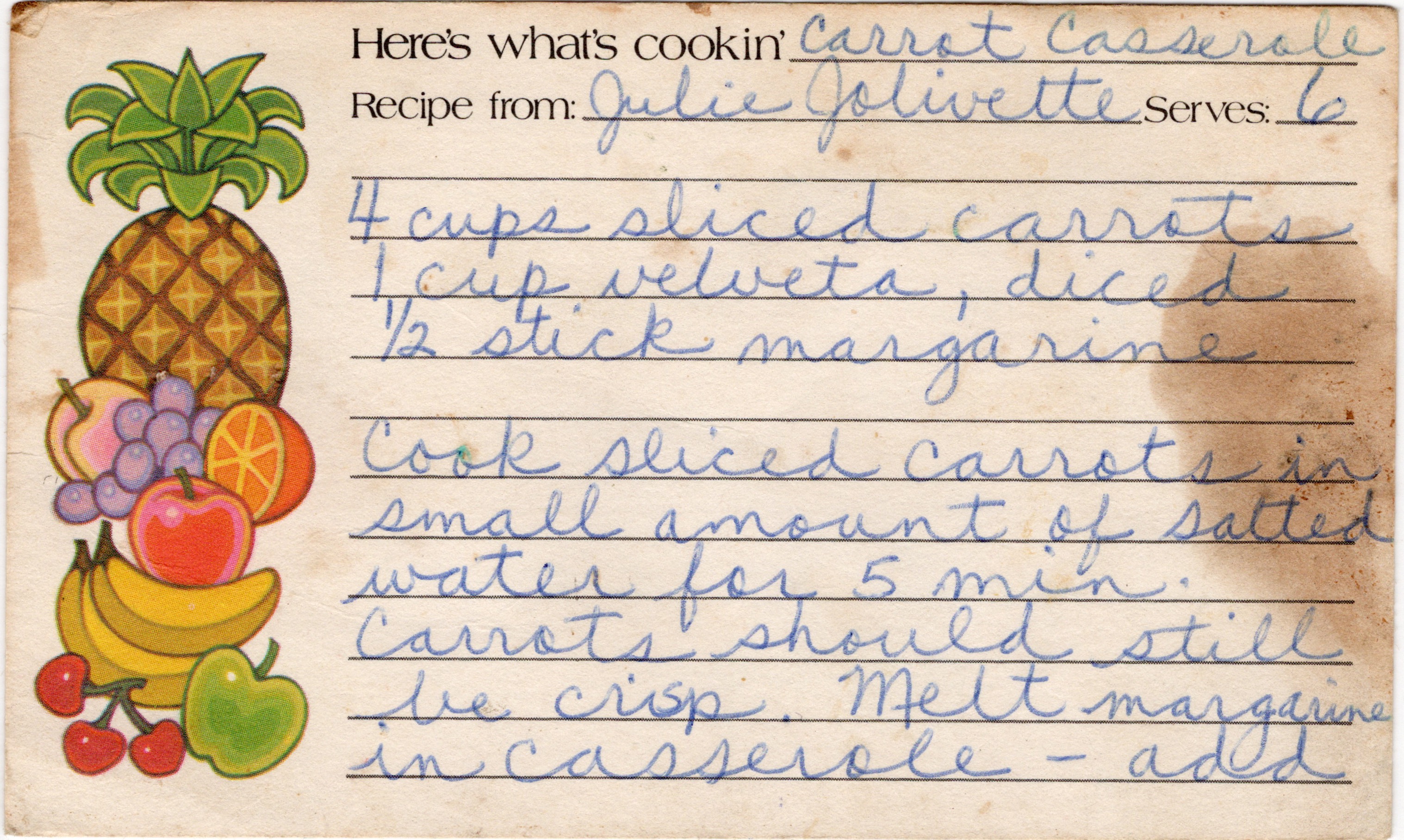 Carrot Casserole recipe card, image 1 of 2