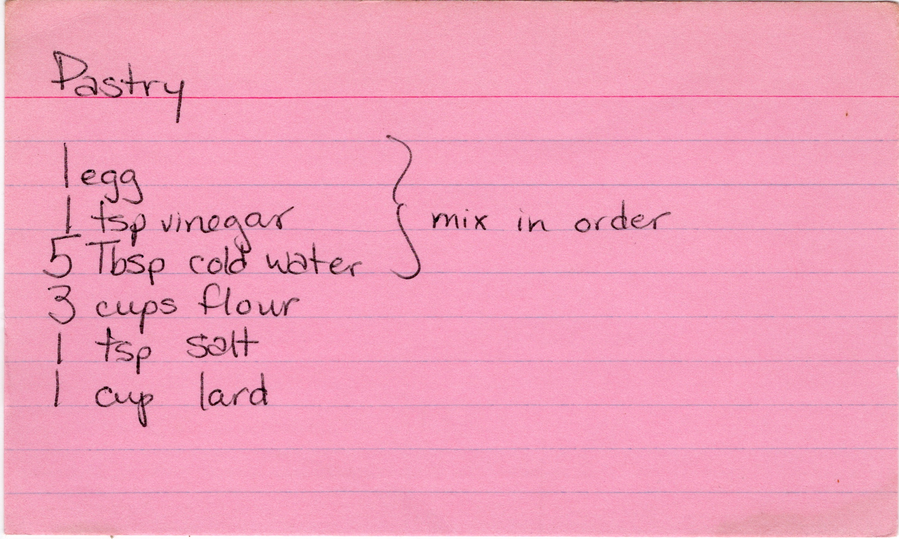 Never-Fail Lard Pastry recipe card, image 1 of 1