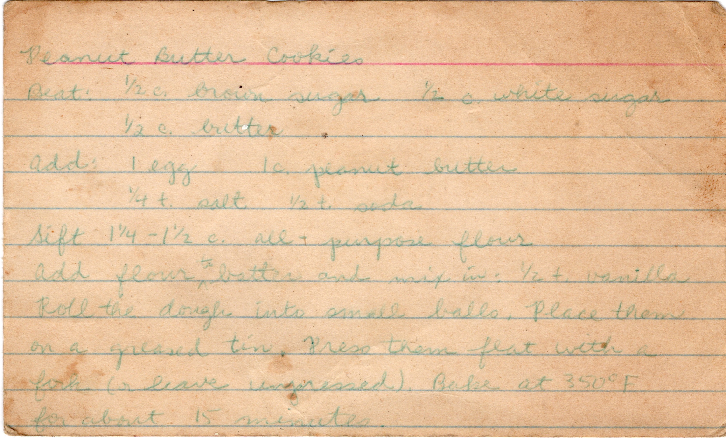 Peanut Butter Cookies recipe card, image 1 of 1